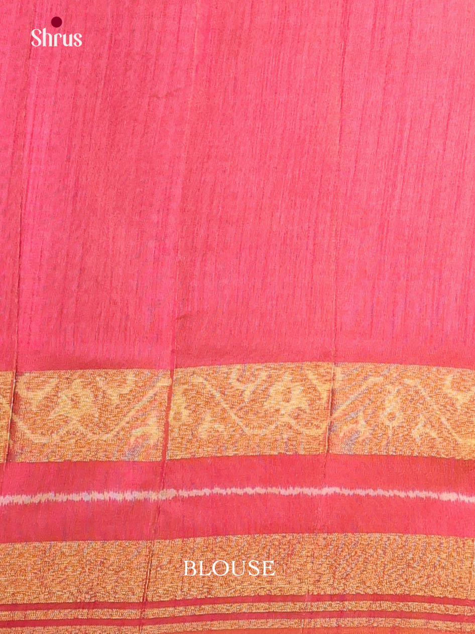 Brown & Orangish Pink - Semi Patola Saree