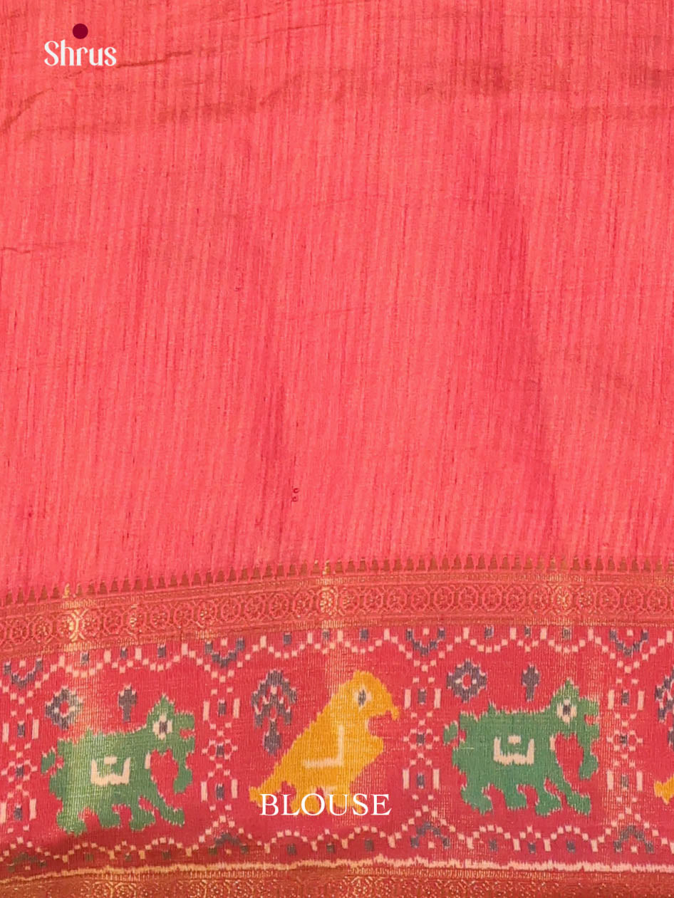Green & Orange - Semi Patola Saree
