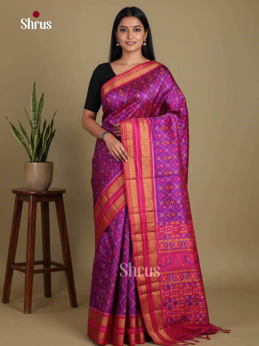 Purple & Pink - Semi Patola Saree