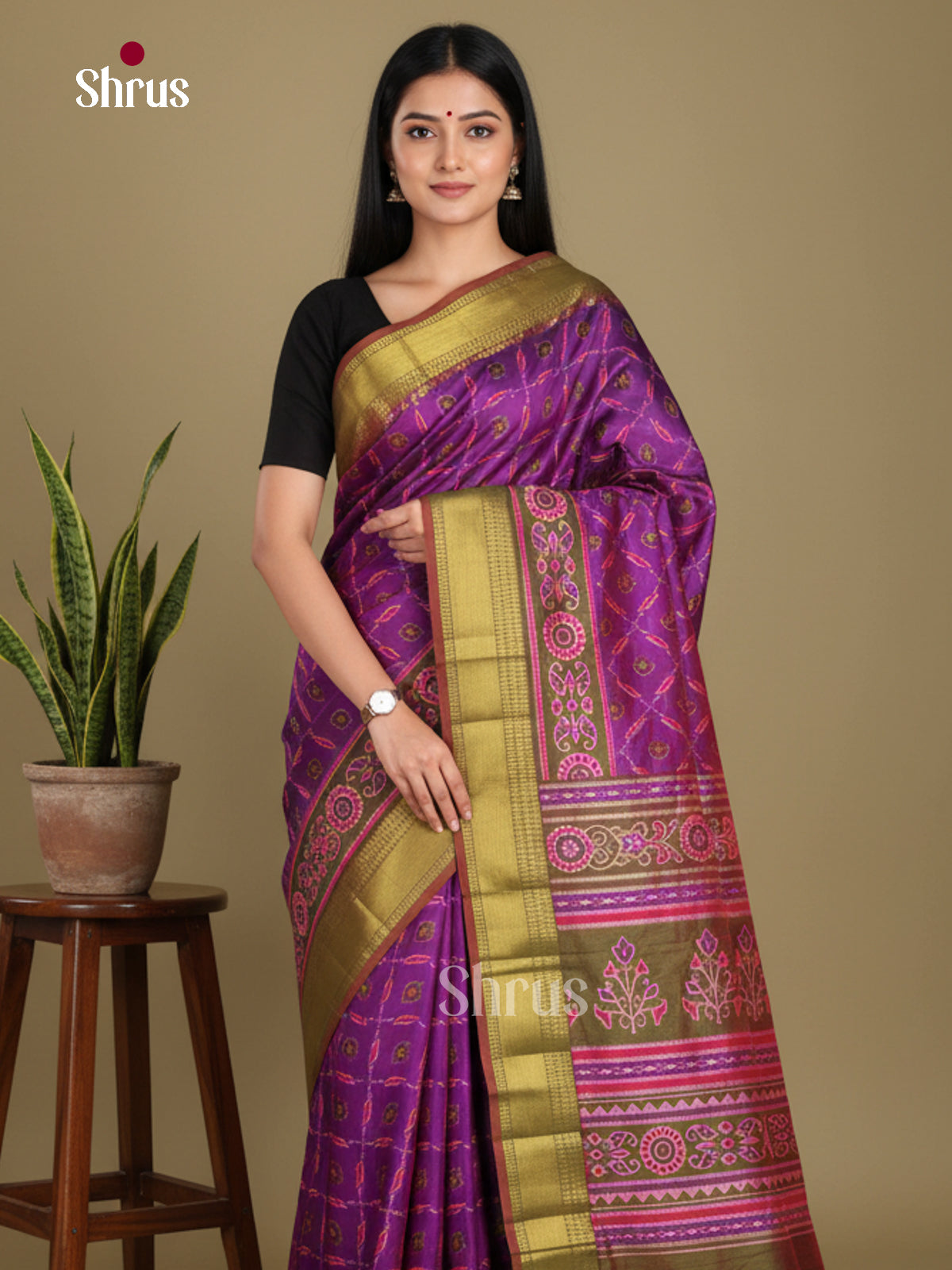 Vadamalli & Green - Semi Patola Saree
