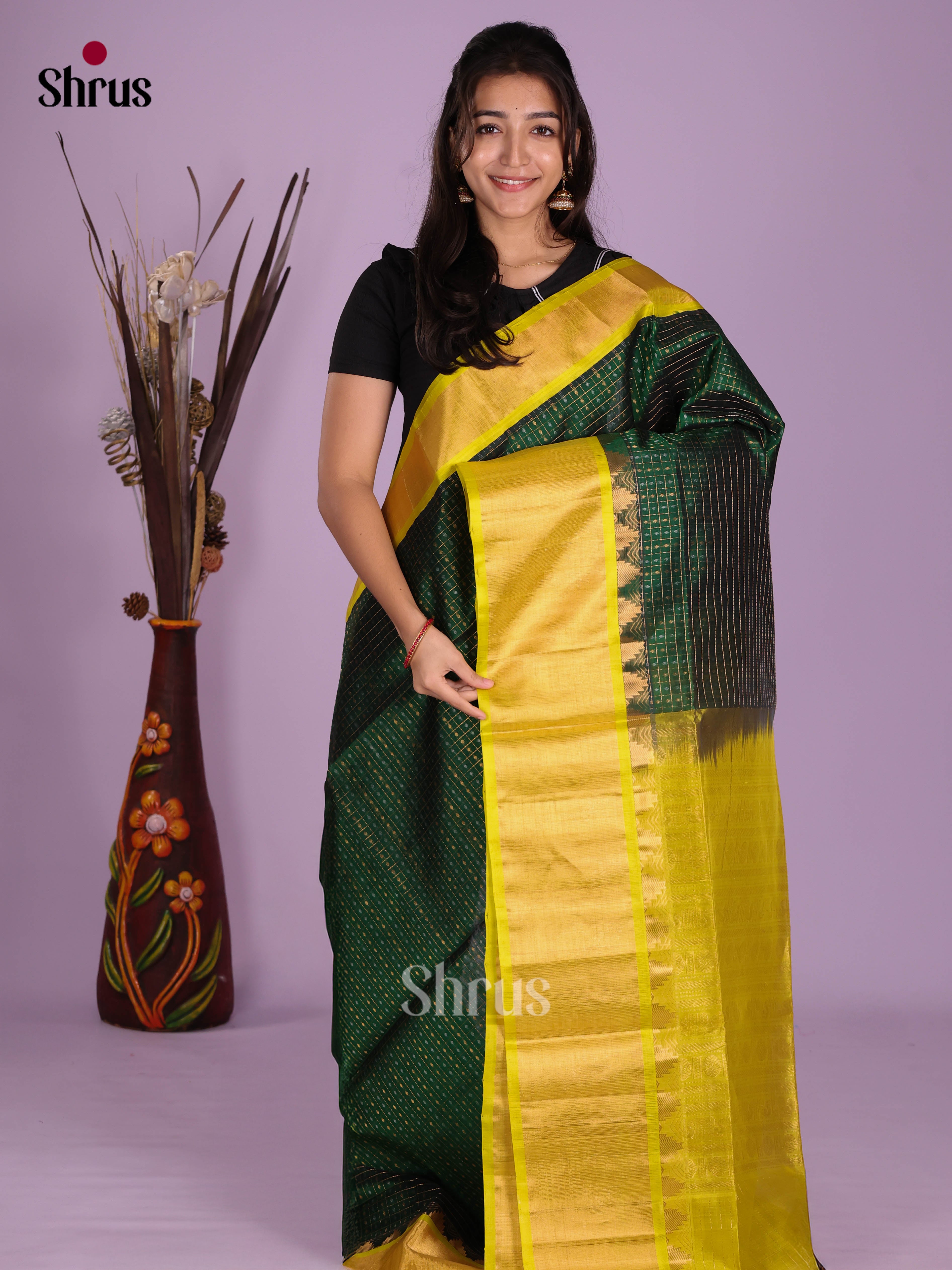 DKS08224 - Silk Cotton Saree - Shop on Shrus.com