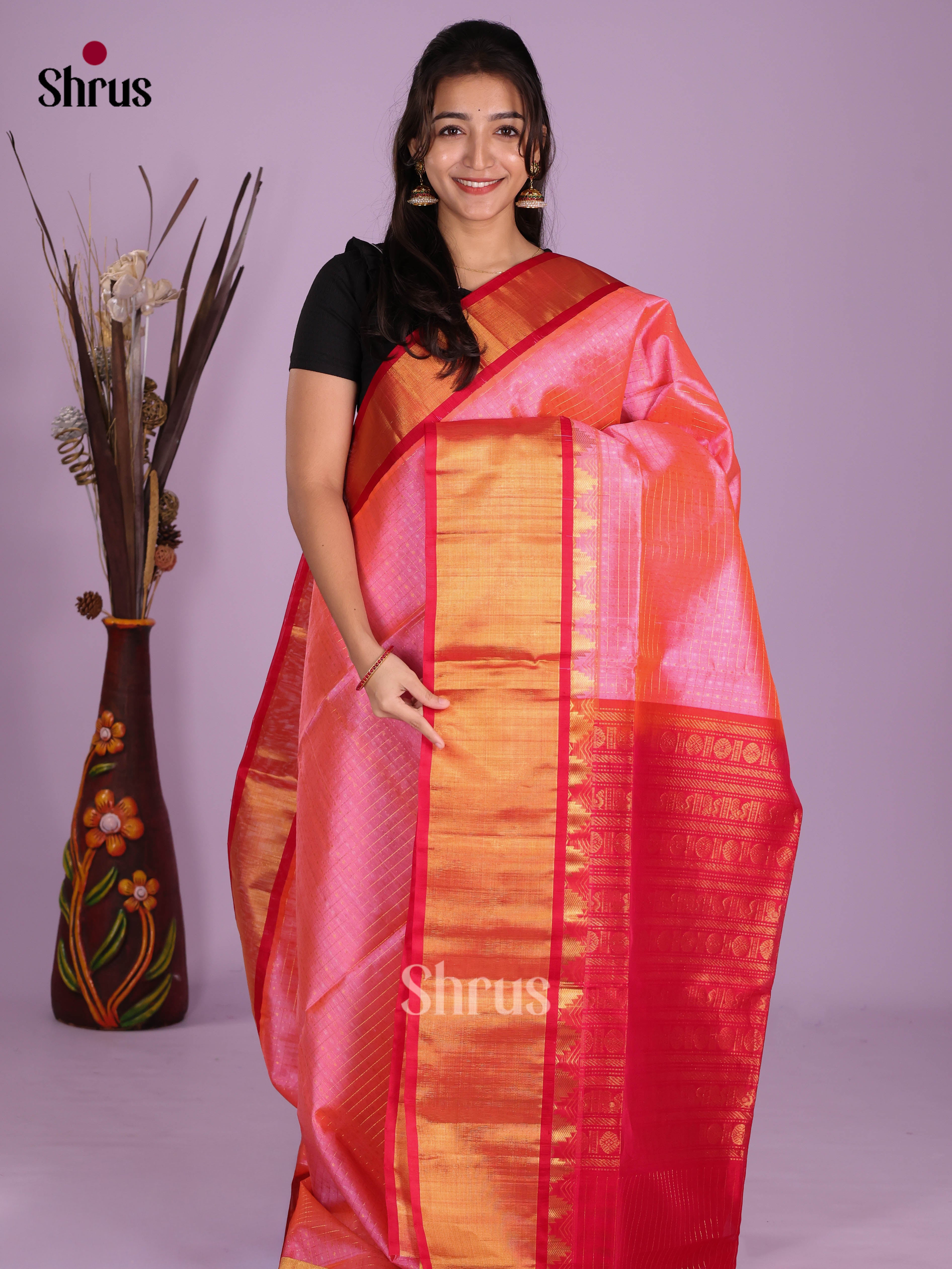 DKS08225 - Silk Cotton Saree - Shop on Shrus.com