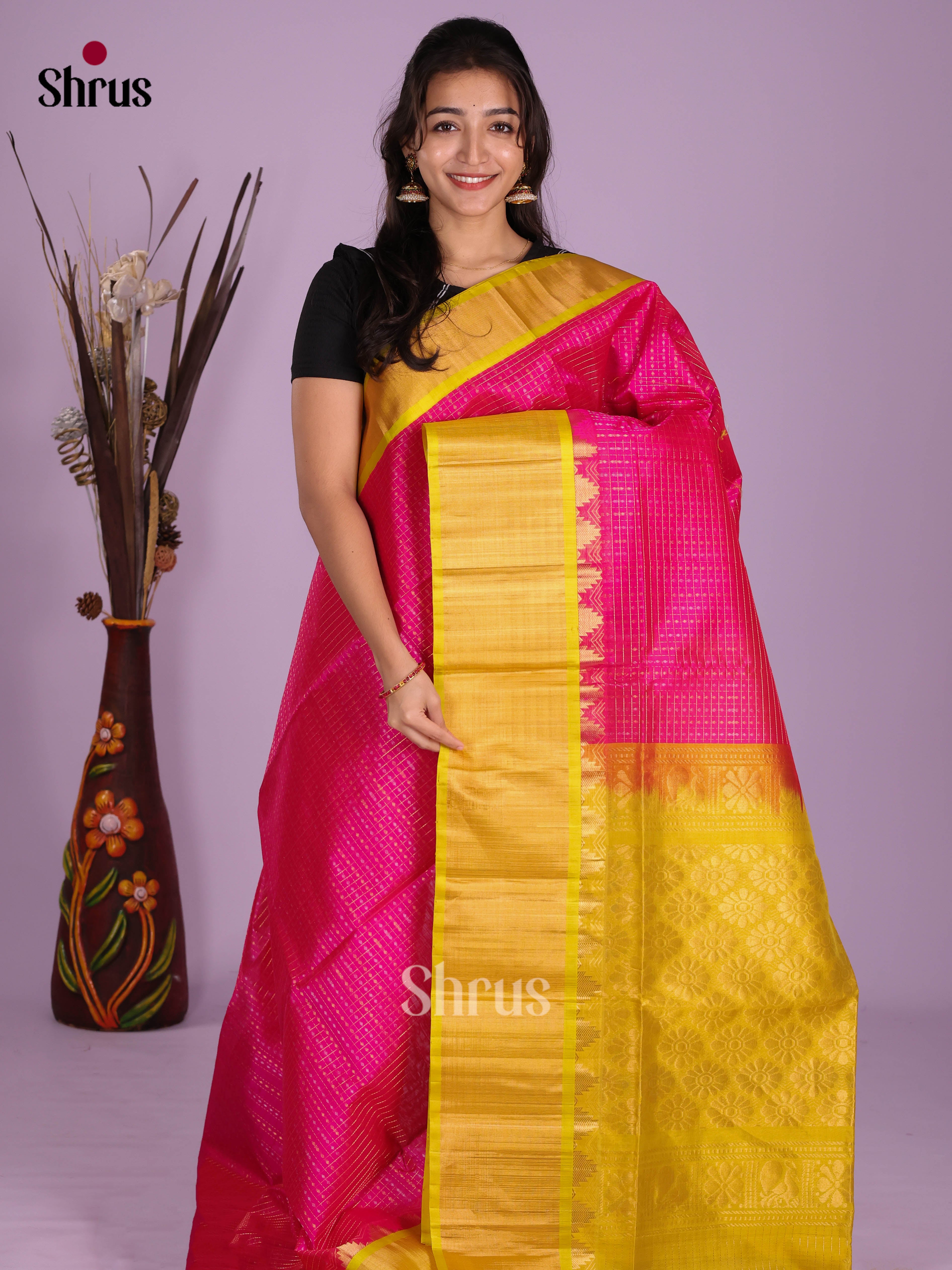 DKS08226 - Silk Cotton Saree - Shop on Shrus.com