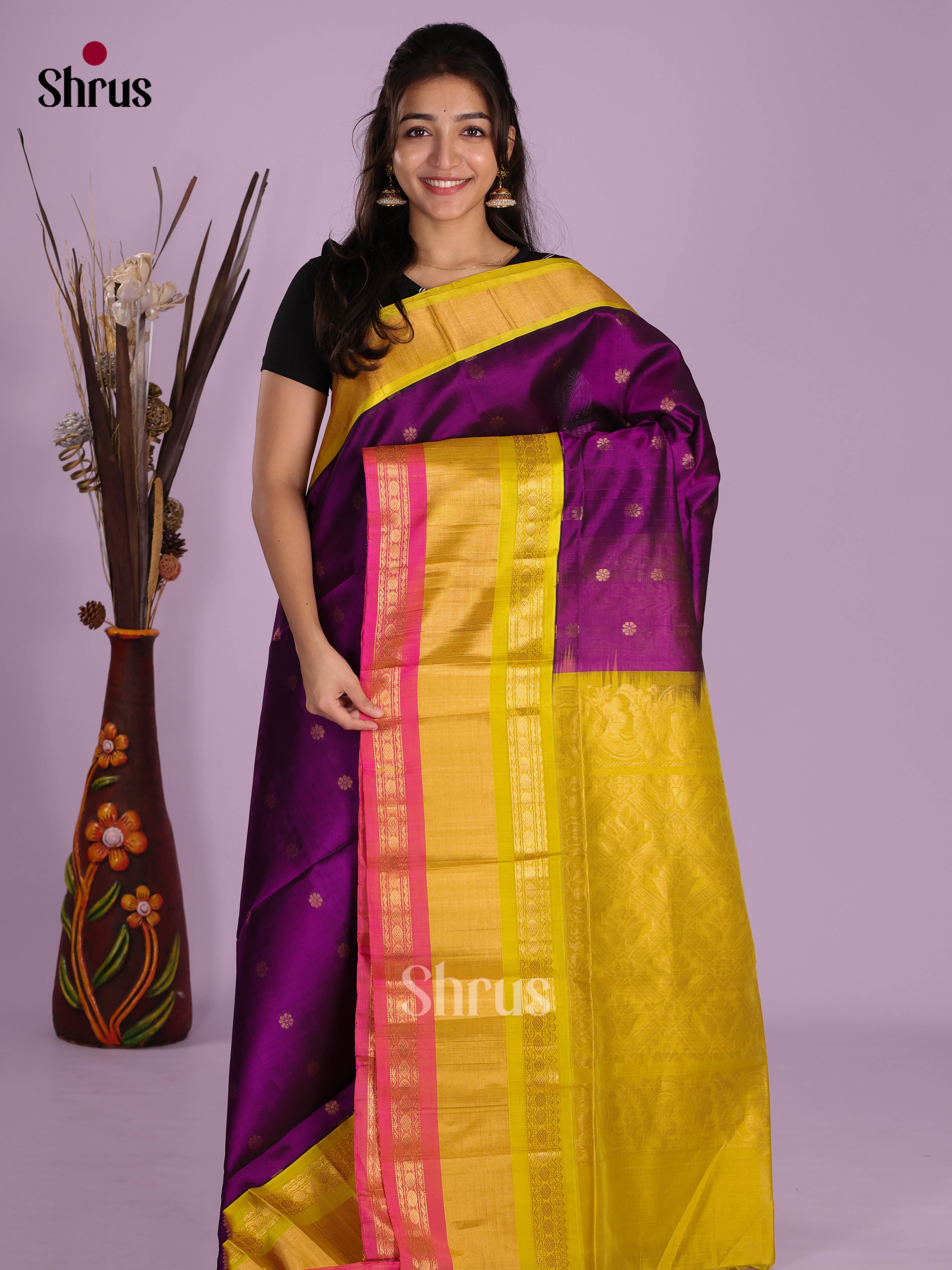 DKS08235 - Silk Cotton Saree - Shop on Shrus.com
