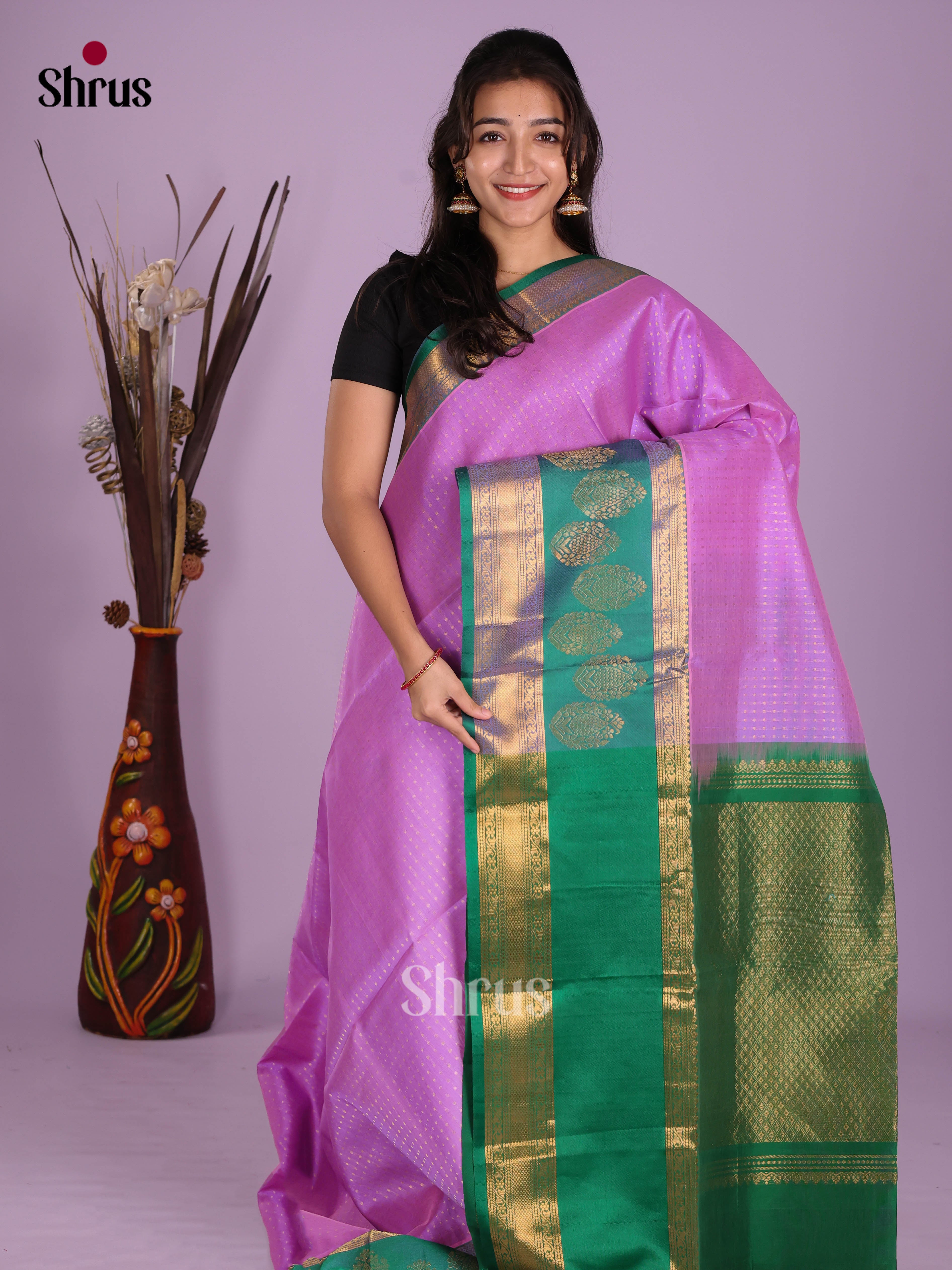 DKS08280 - Silk Cotton Saree - Shop on Shrus.com