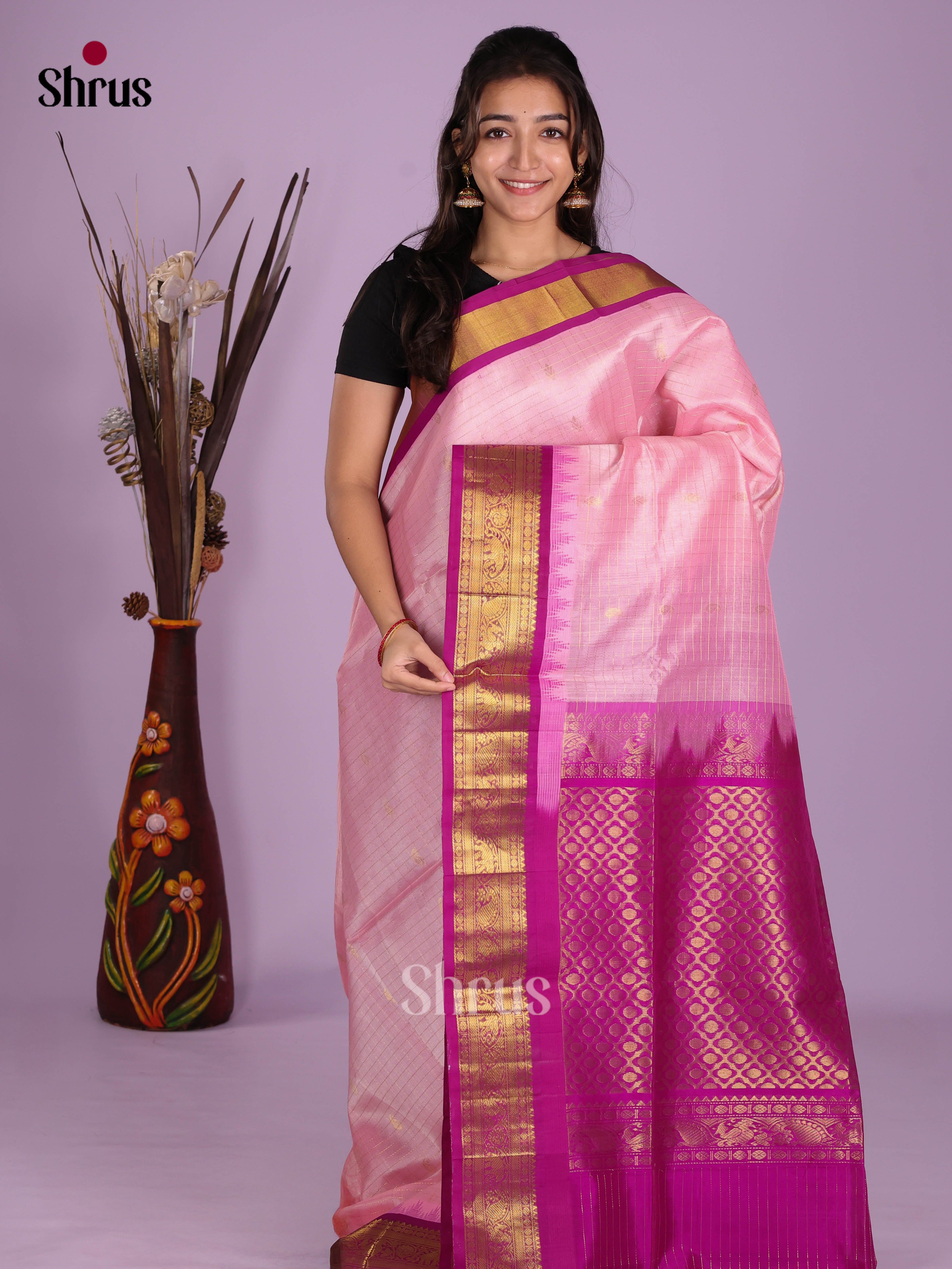 DKS08303 - Silk Cotton Saree - Shop on Shrus.com