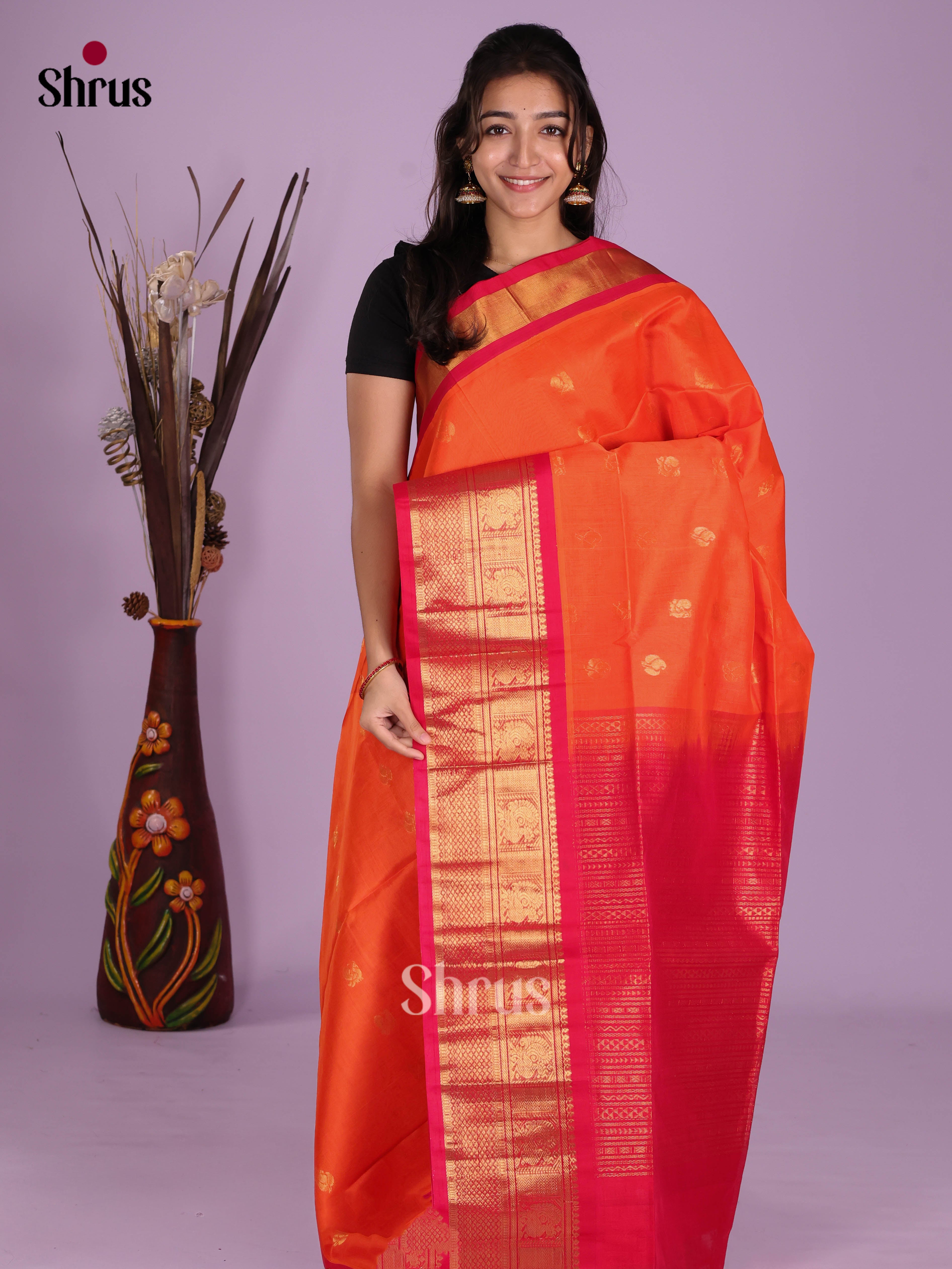 DKS08324 - Silk Cotton Saree - Shop on Shrus.com