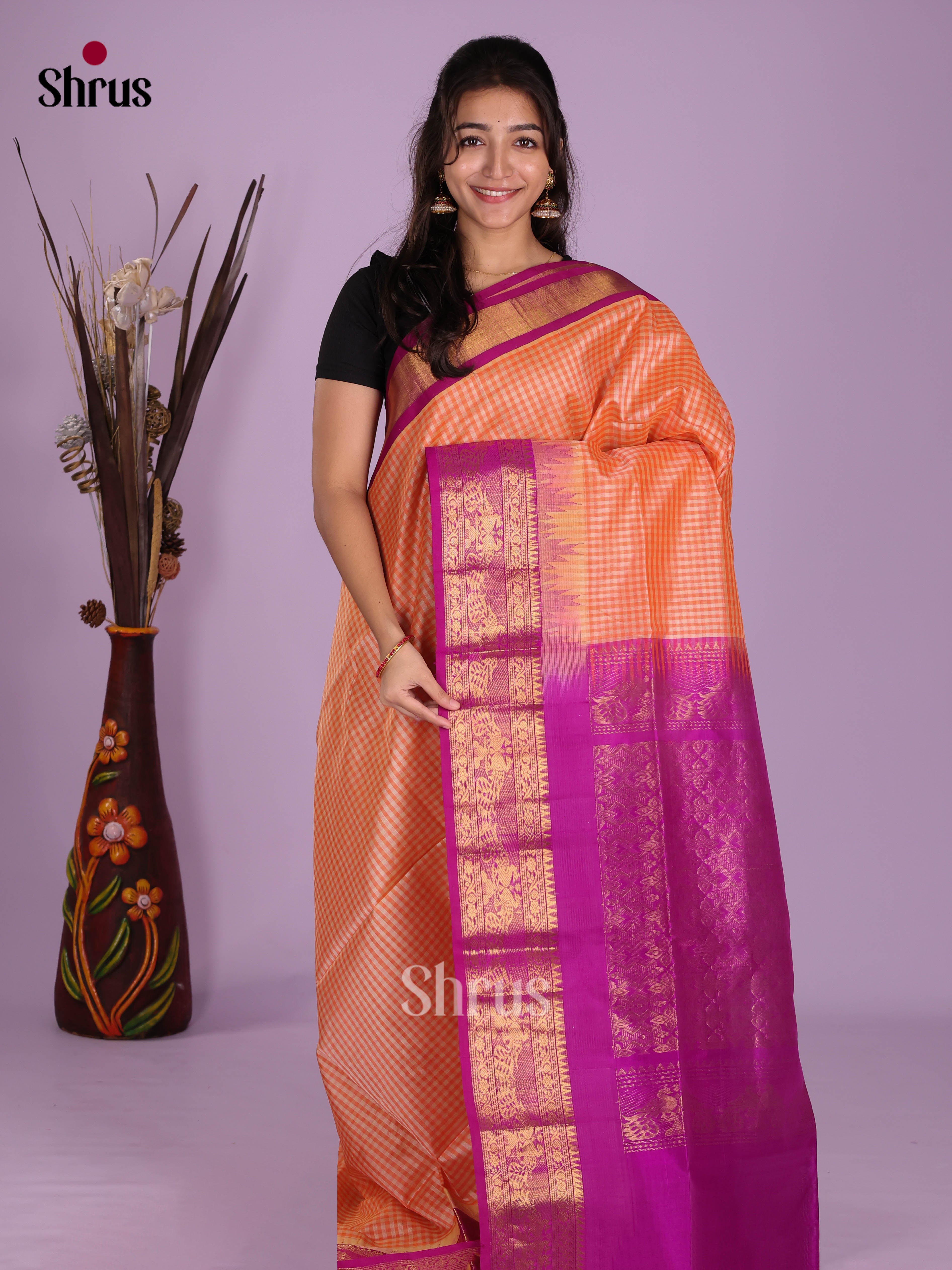 DKS08346 - Silk Cotton Saree - Shop on Shrus.com
