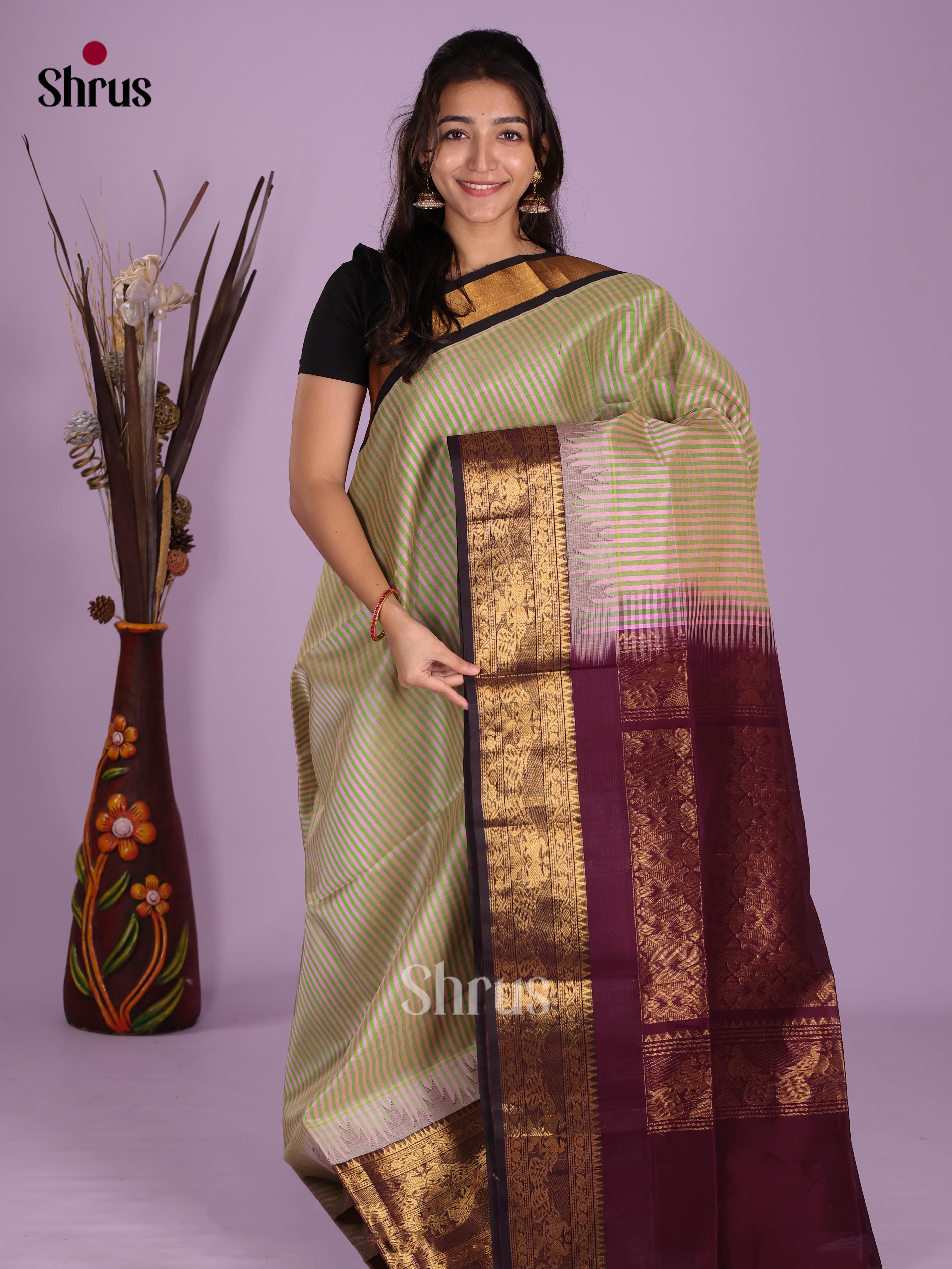 DKS08348 - Silk Cotton Saree - Shop on Shrus.com