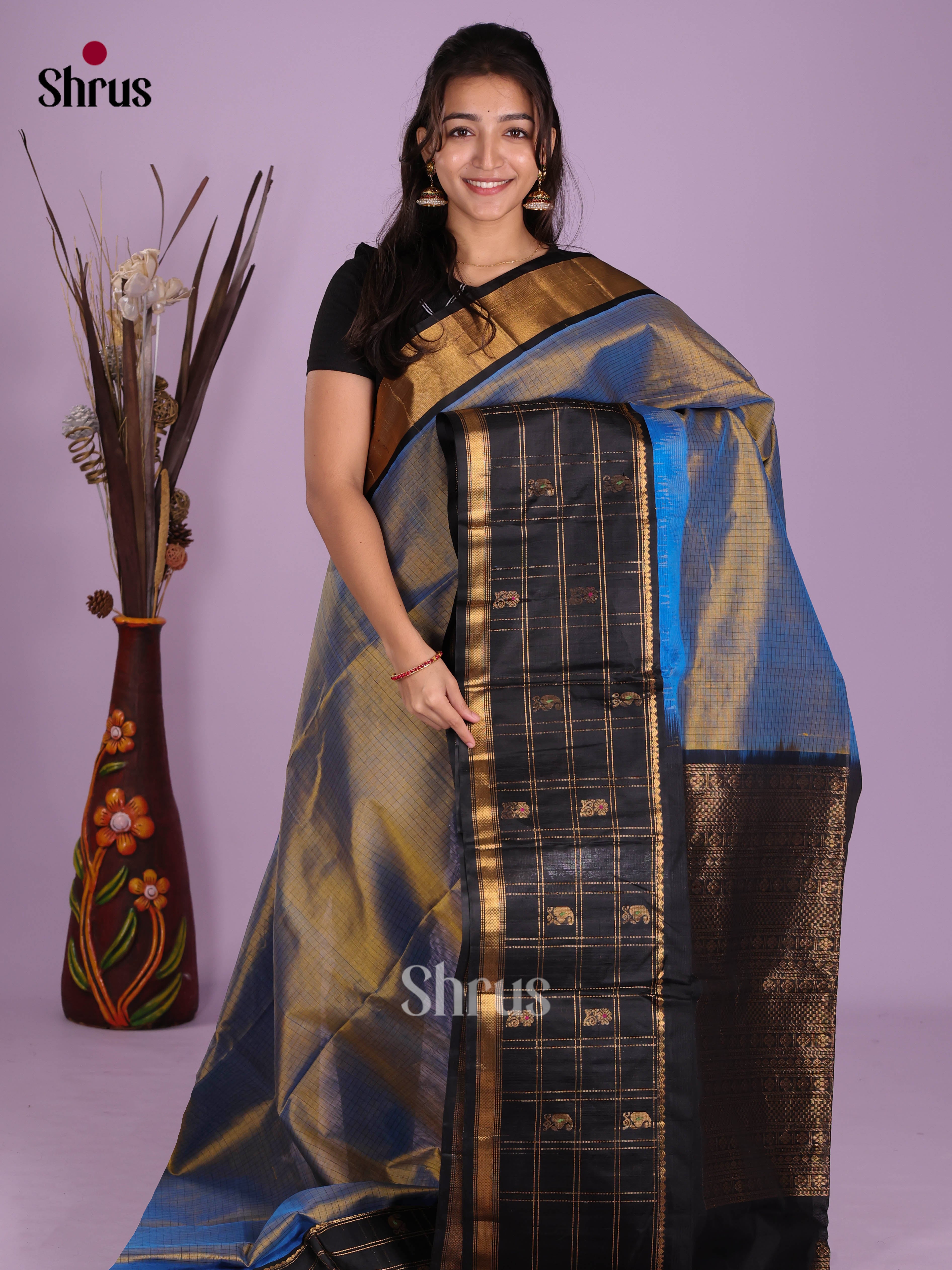 DKS08352 - Silk Cotton Saree - Shop on Shrus.com