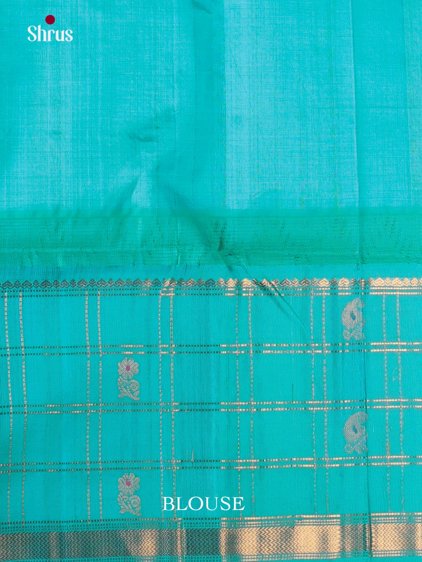 Purple & Teal- Silk Cotton Saree - Shop on Shrus.com