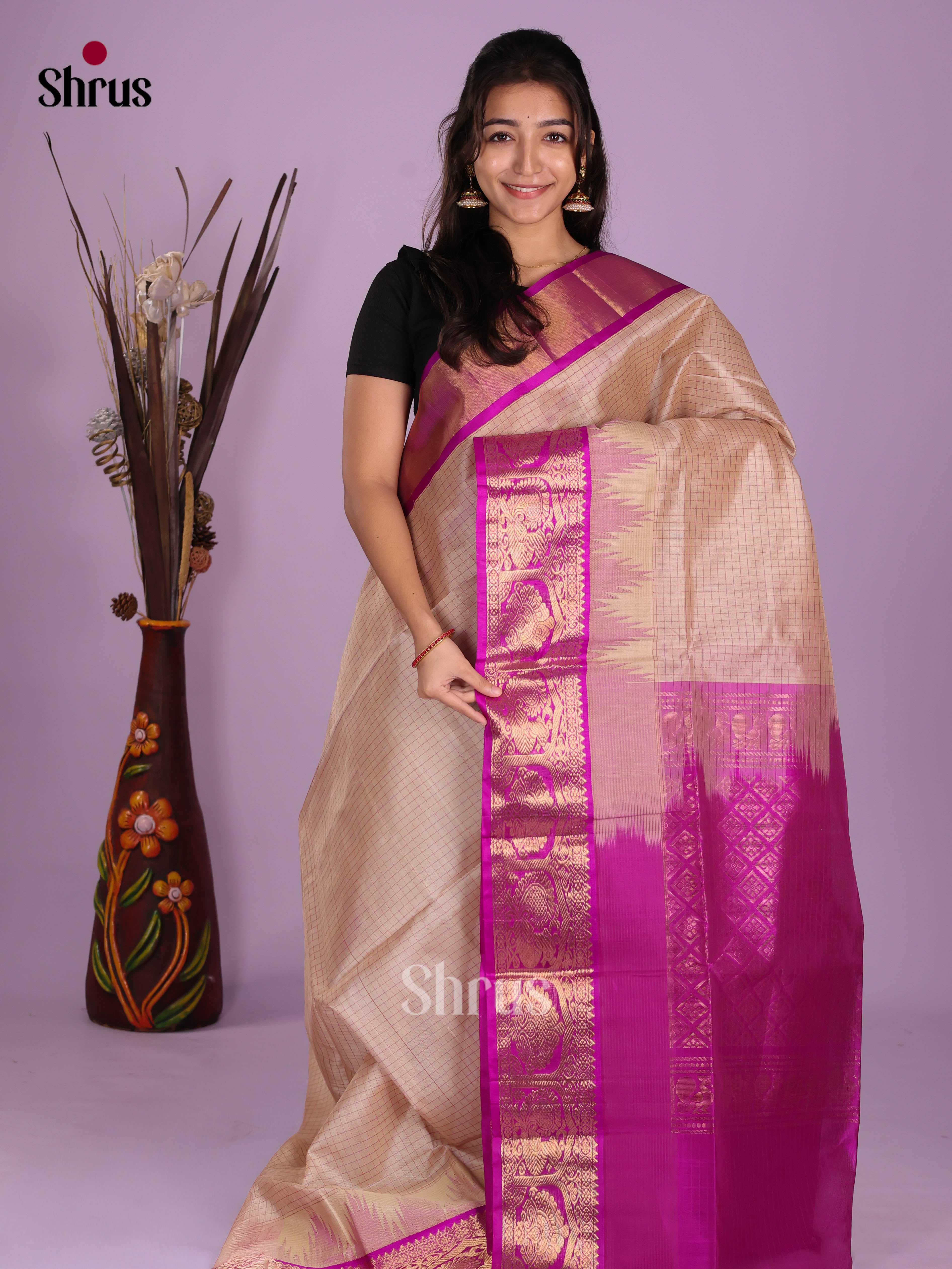 DKS08364 - Silk Cotton Saree - Shop on Shrus.com
