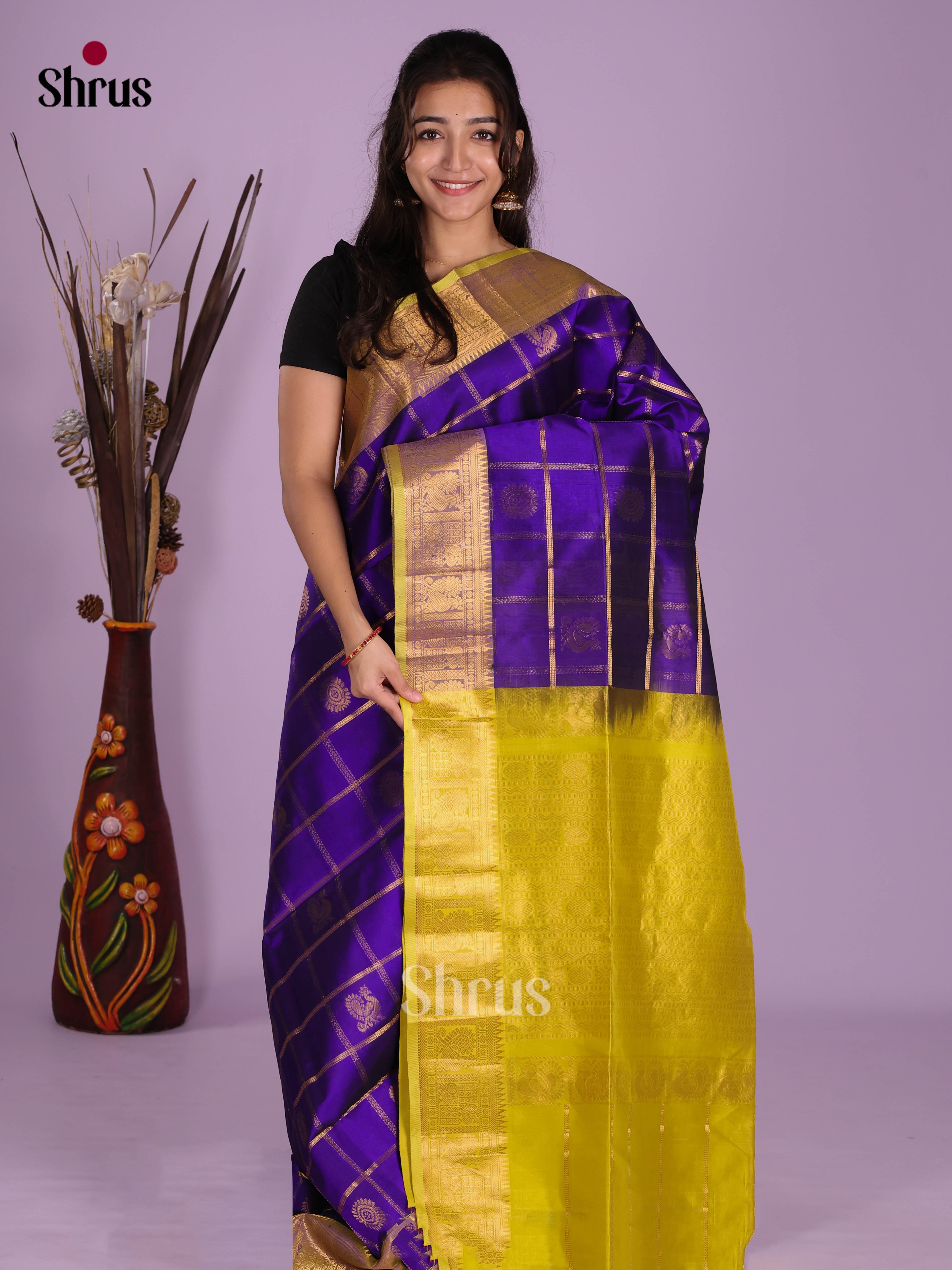 DKS08371 - Silk Cotton Saree - Shop on Shrus.com