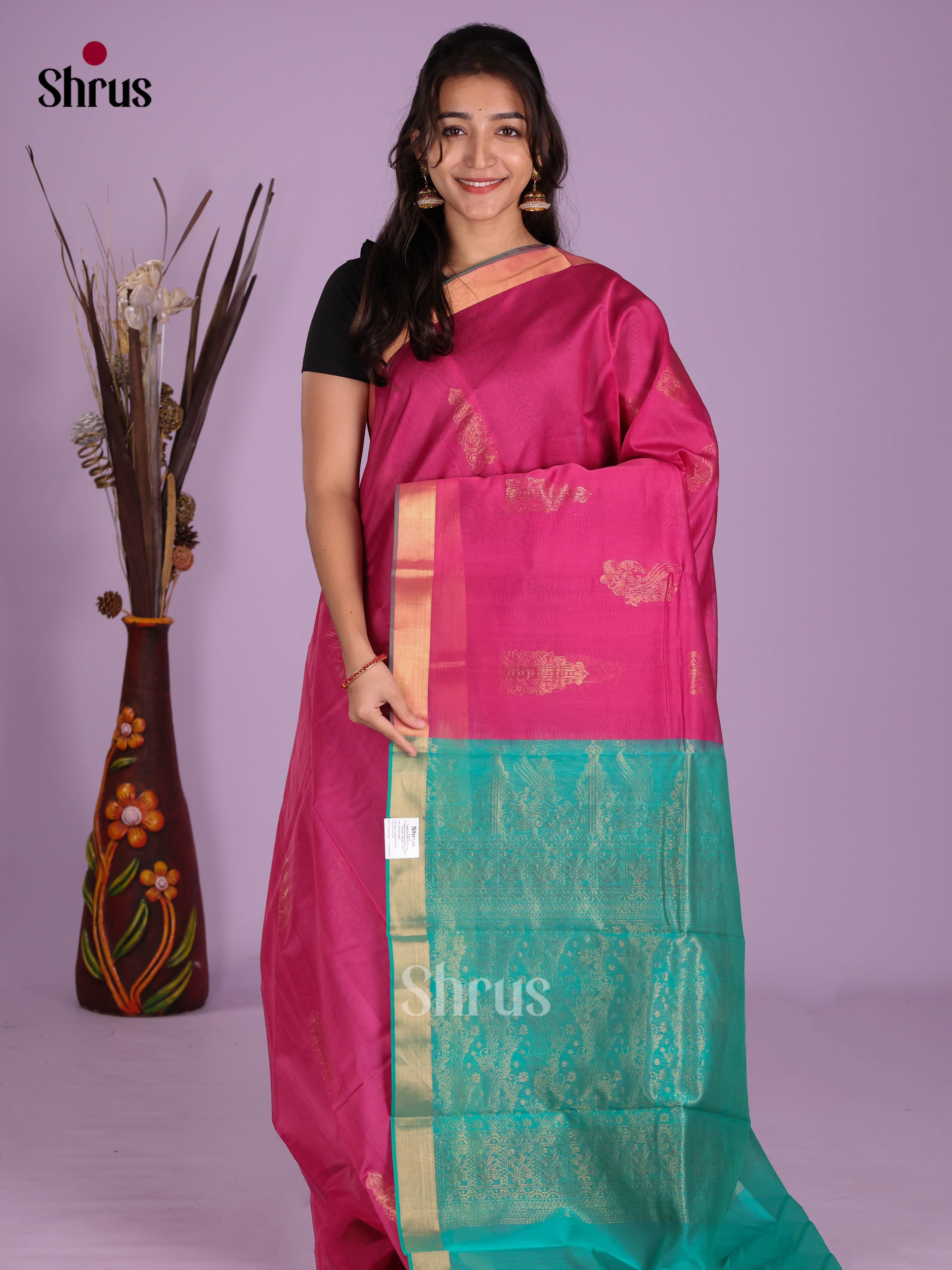 Maroon & Teal - Timeless Silk Cotton Saree