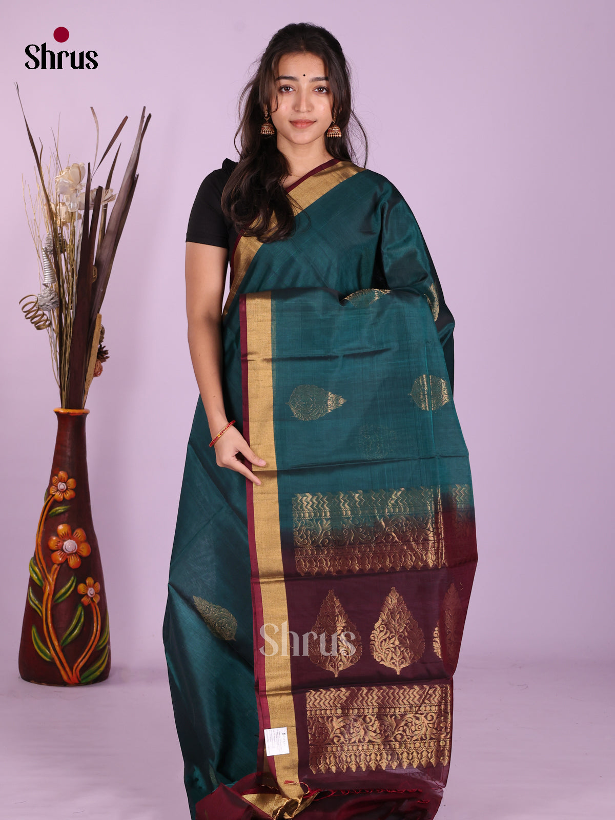 Blue & Maroon - Timeless Silk Cotton Saree