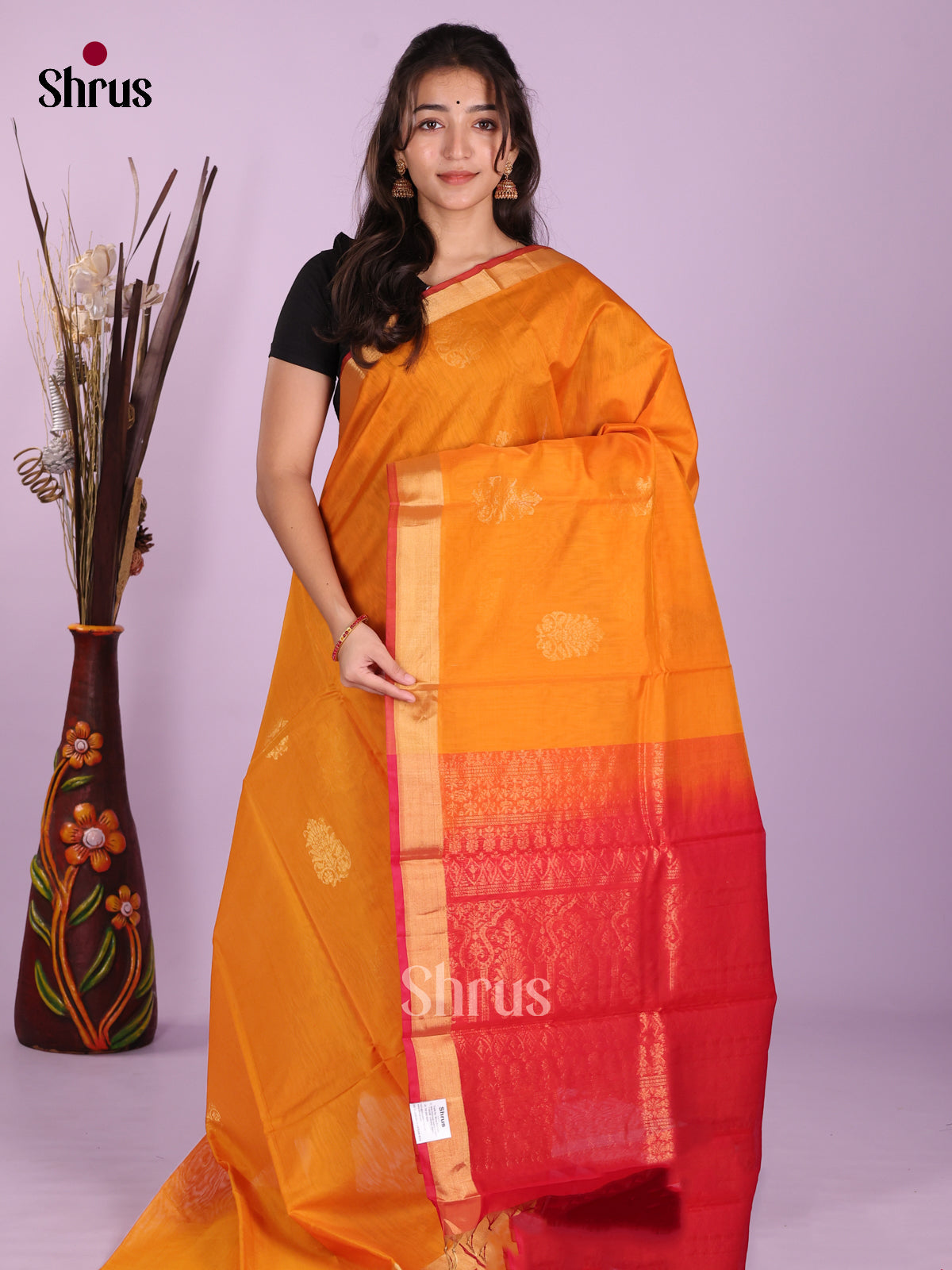 Mambazha Yellow & Red - Timeless Silk Cotton Saree