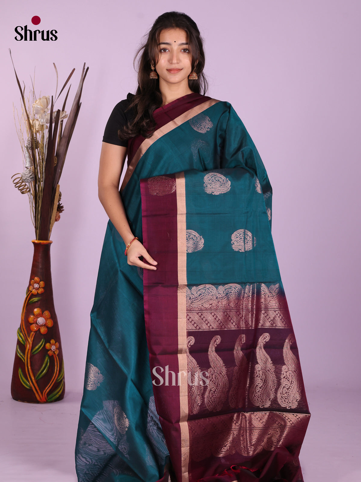 Blue & Maroon- Timeless Silk Cotton Saree