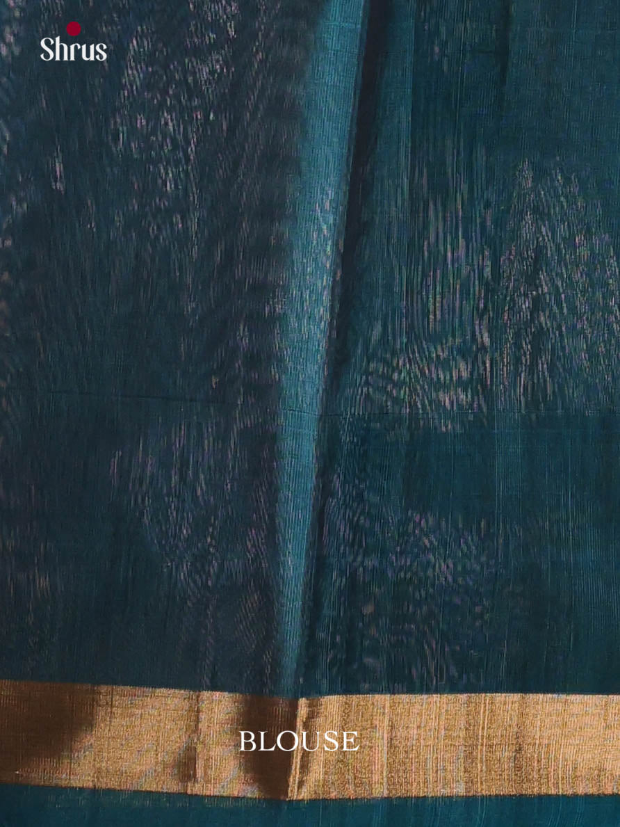 Mehandi & Blue - Timeless Silk Cotton Saree - Shop on Shrus.com