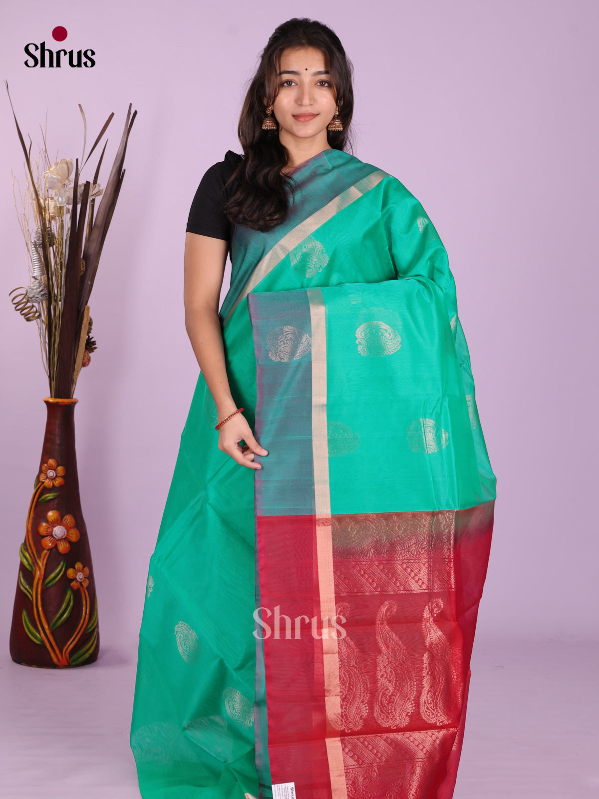 Green & Maroon - Timeless Silk Cotton Saree