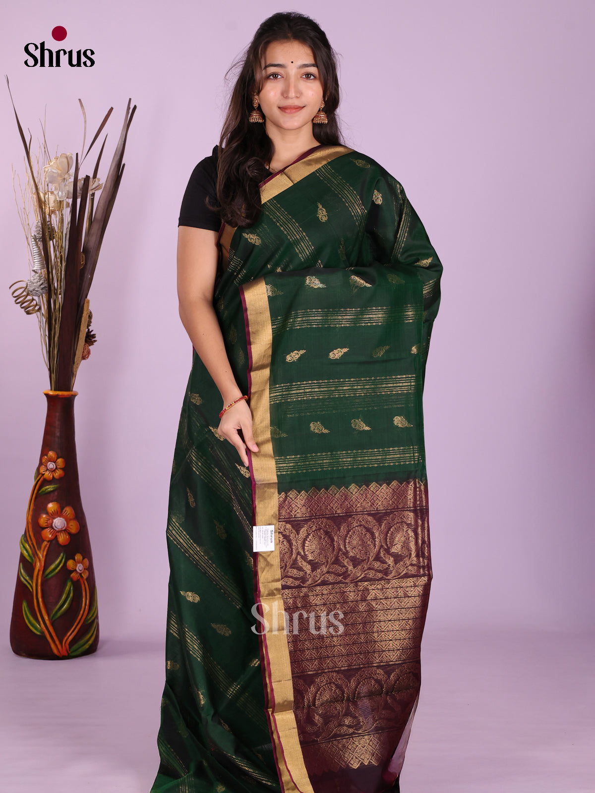 Green & Maroon- Timeless Silk Cotton Saree