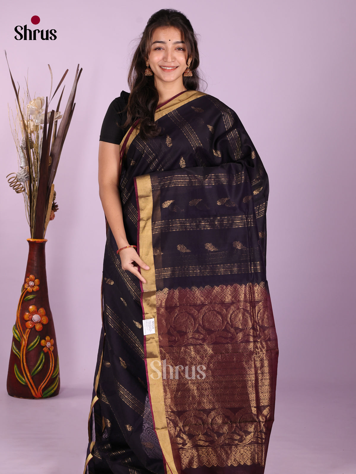 Blue & Maroon - Timeless Silk Cotton Saree