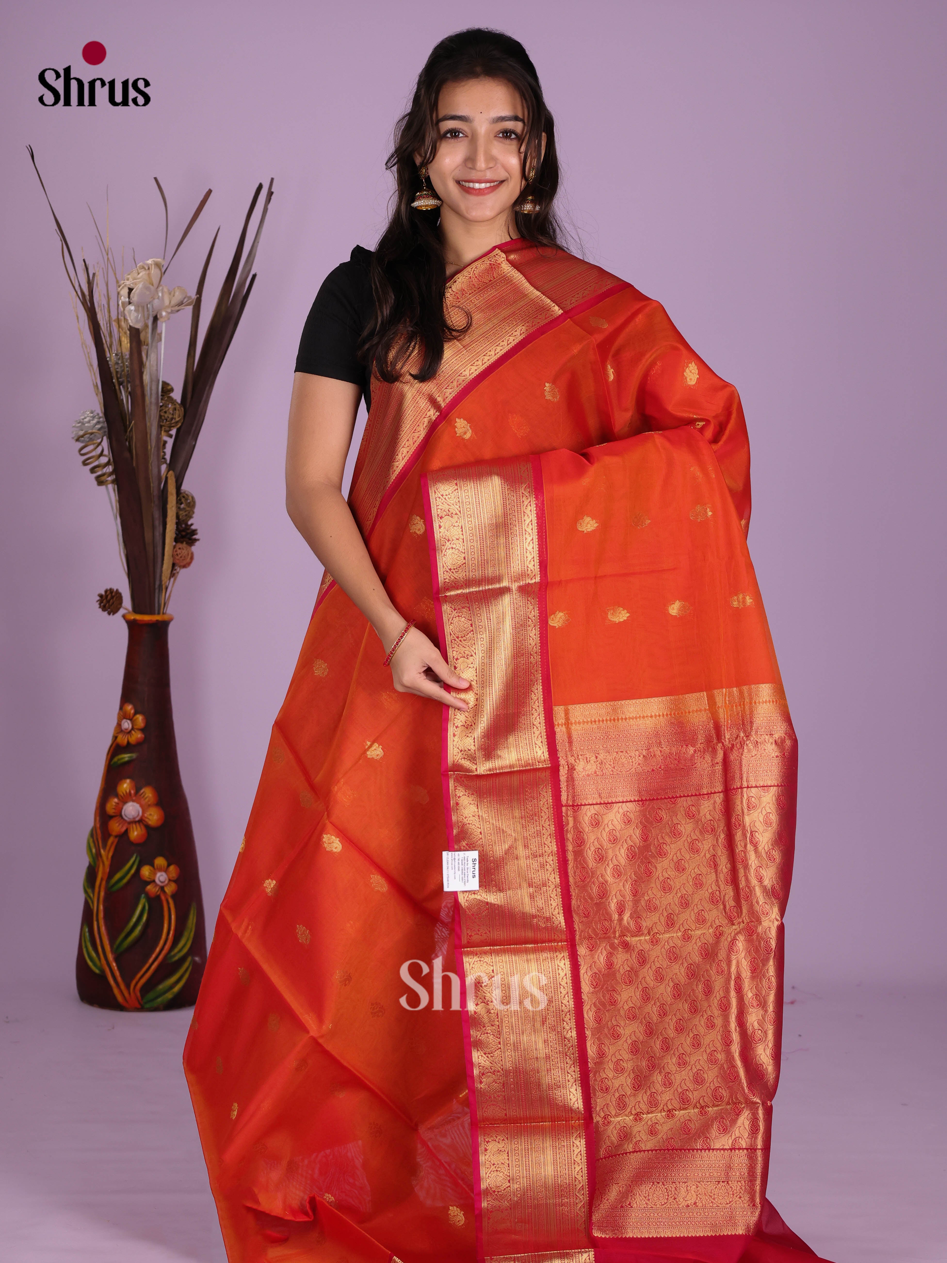 Orange & Red - Timeless Silk Cotton Saree