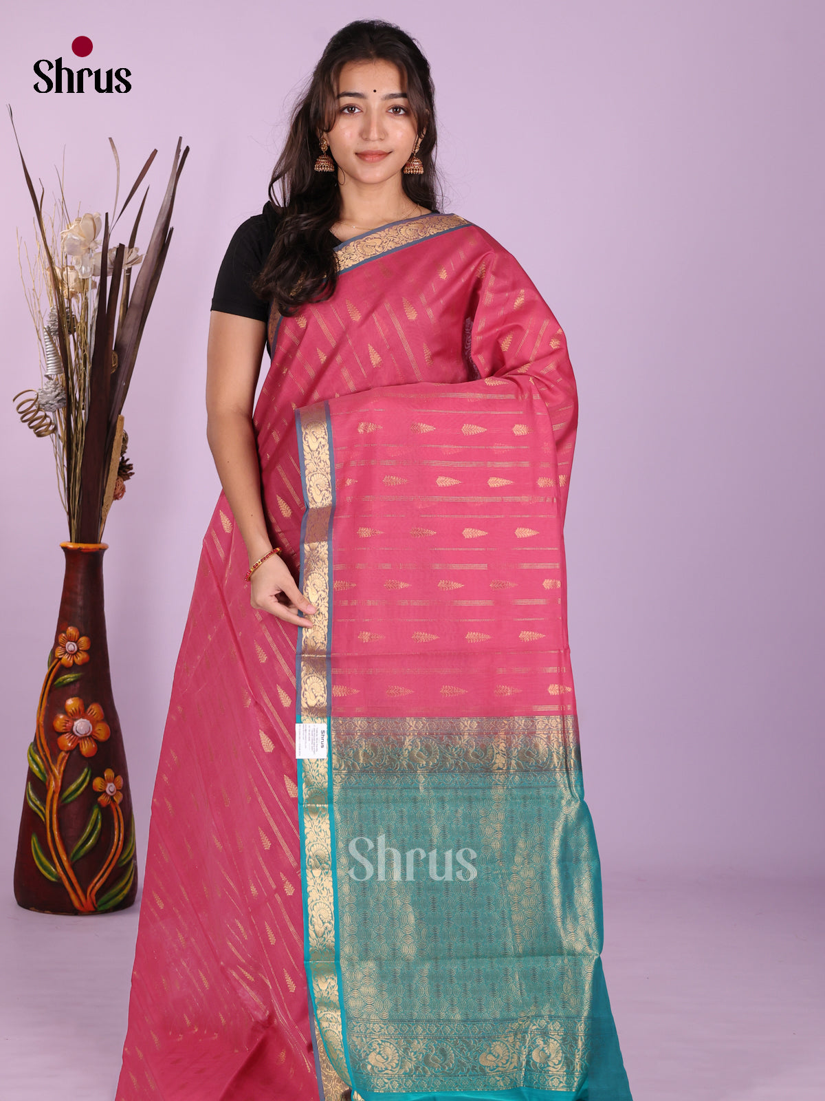 Pink & Blue - Timeless Silk Cotton Saree