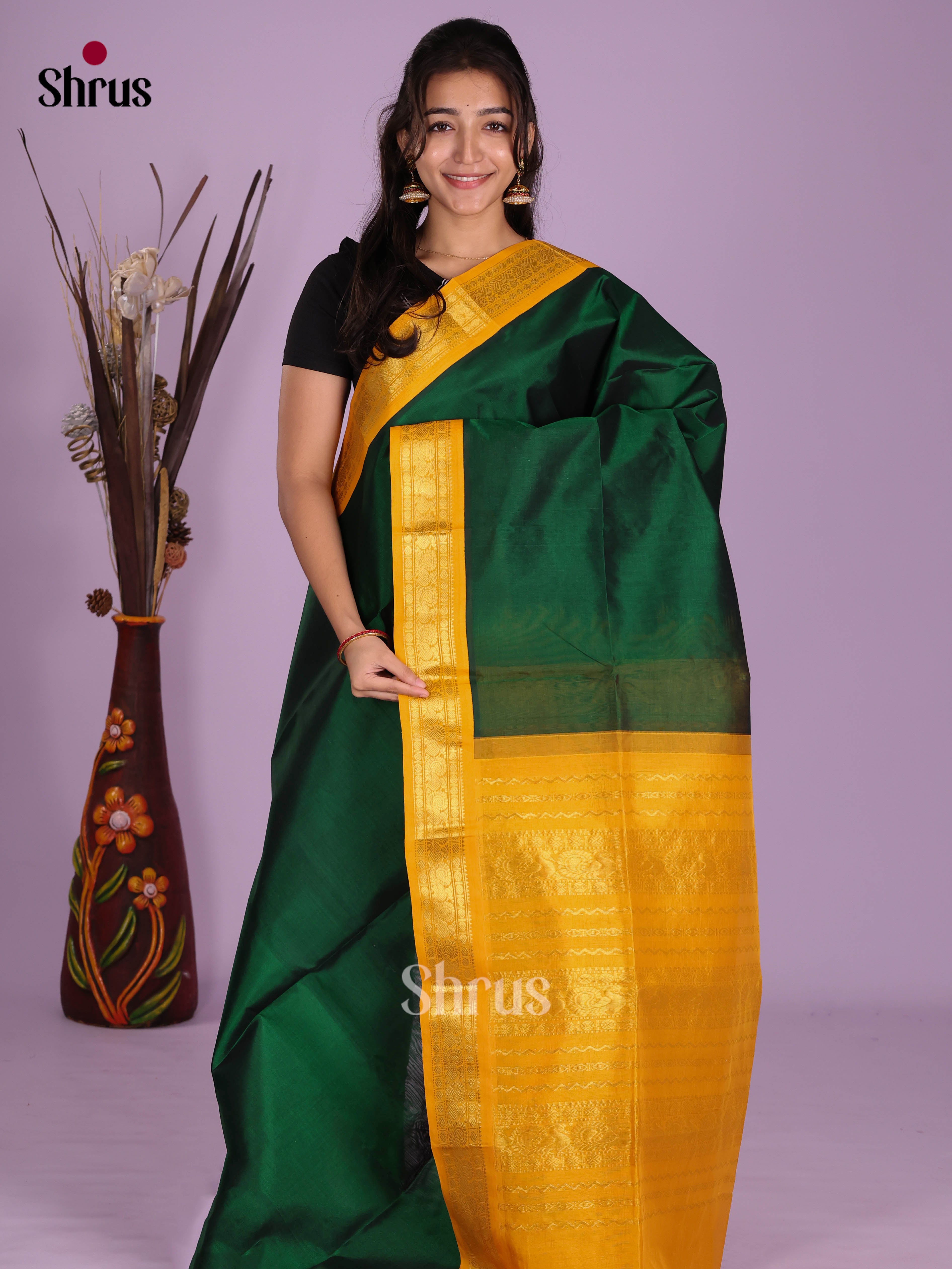 Green & Yellow - Silk Cotton Saree