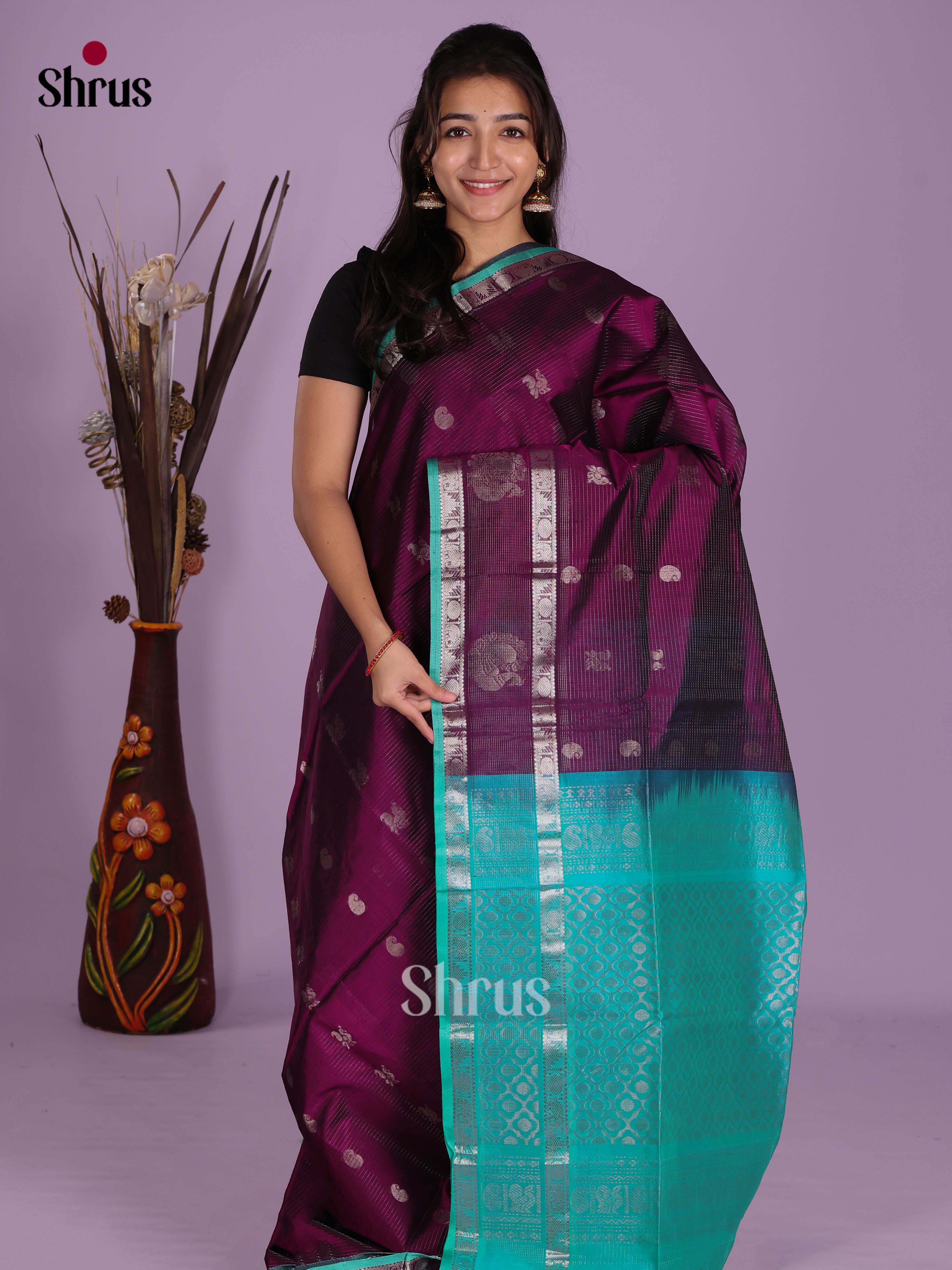 DKS08651 - Silk Cotton Saree - Shop on Shrus.com