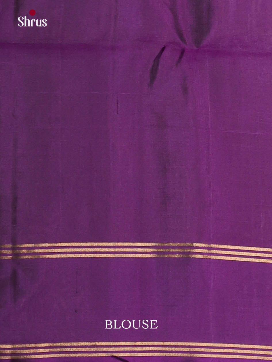 Majestic Blue & Purple Soft Silk Saree gleams with zari buttas & Rettaipet zari border