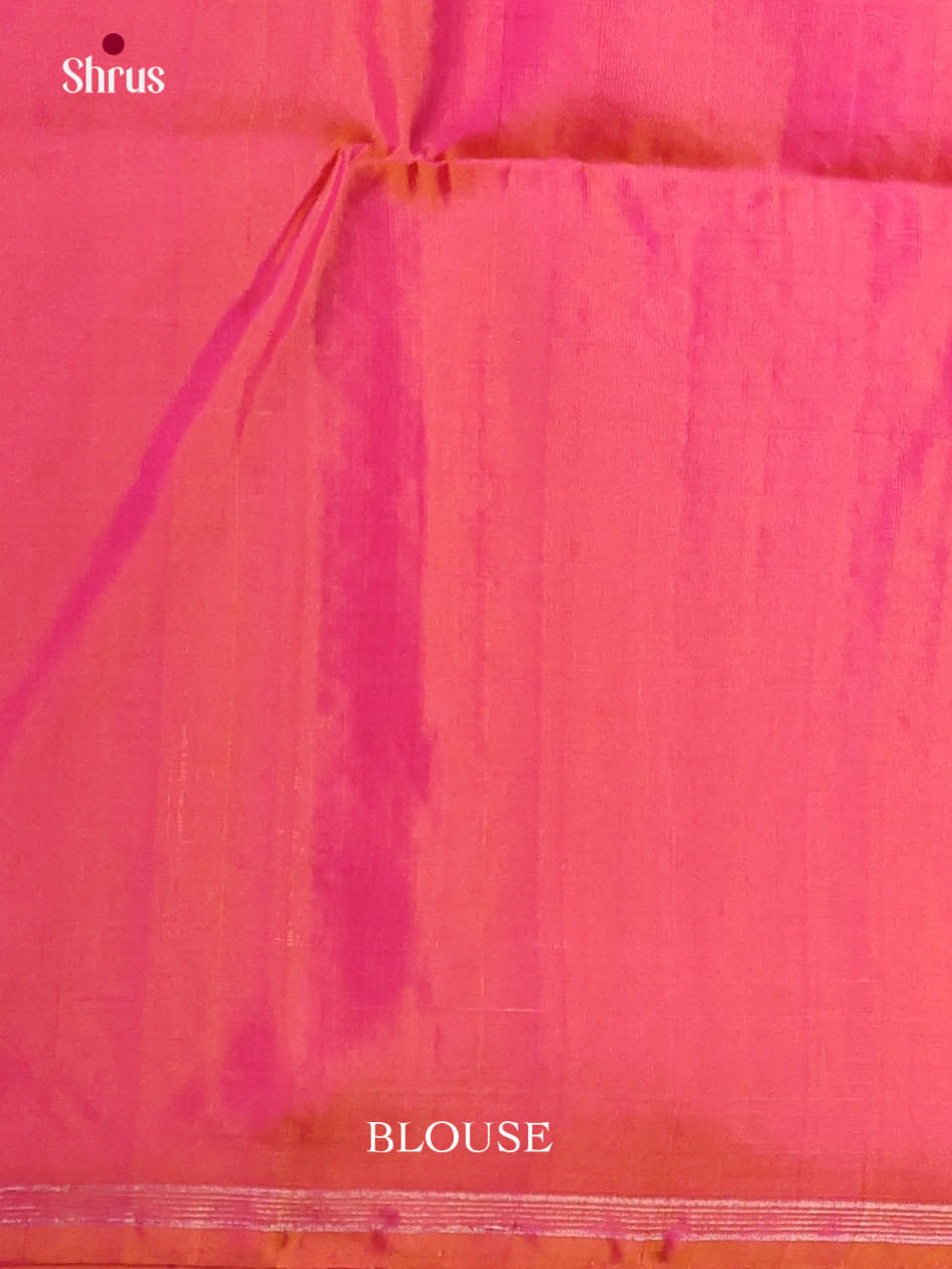 Dazzling Orangish Pink Soft Silk Saree with Zari Stripes & Paisleys Motifs Printed Border