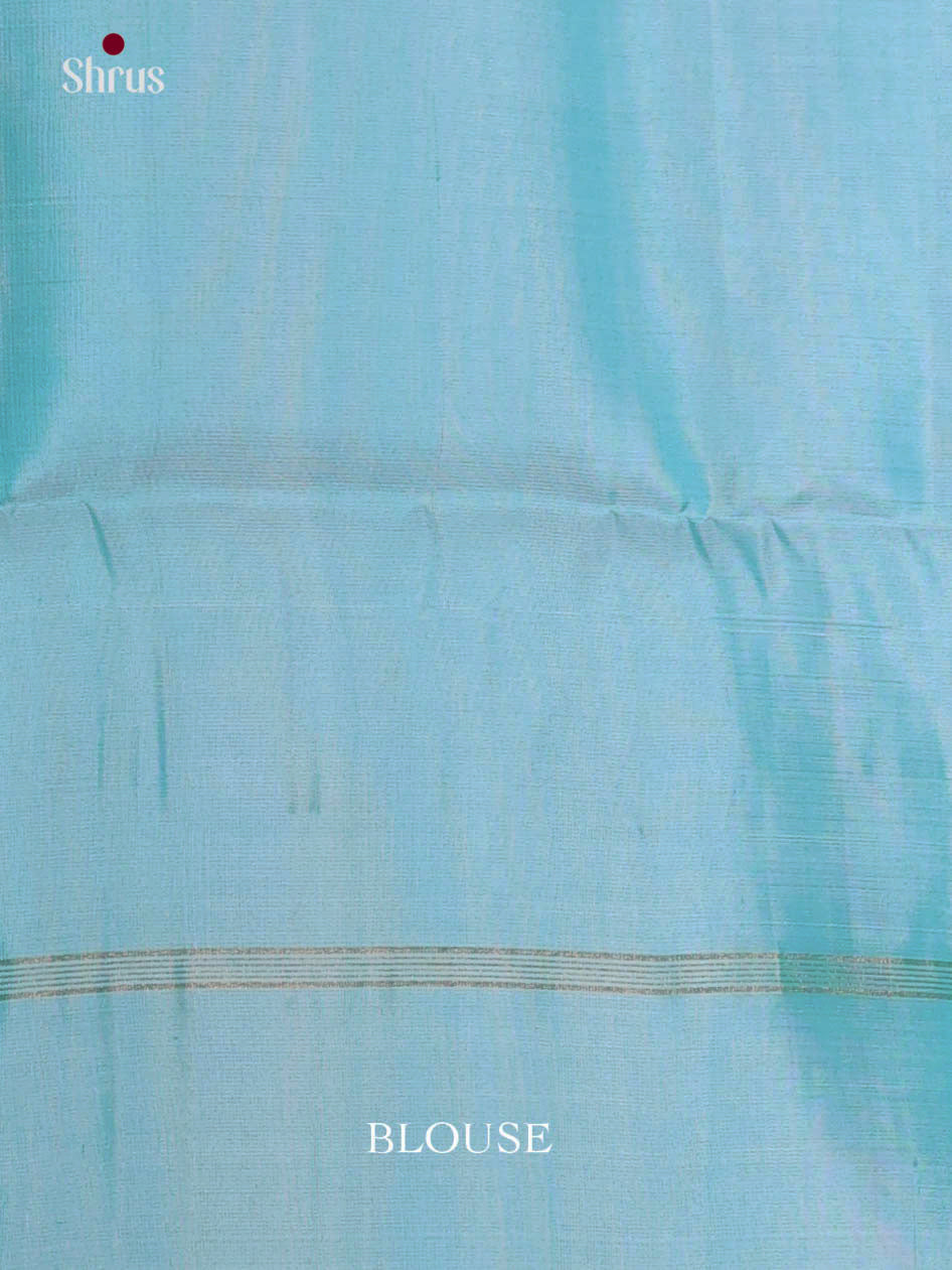 Contemporary Sky Blue Soft Silk Saree With Pink Border & Thread Woven Pallu