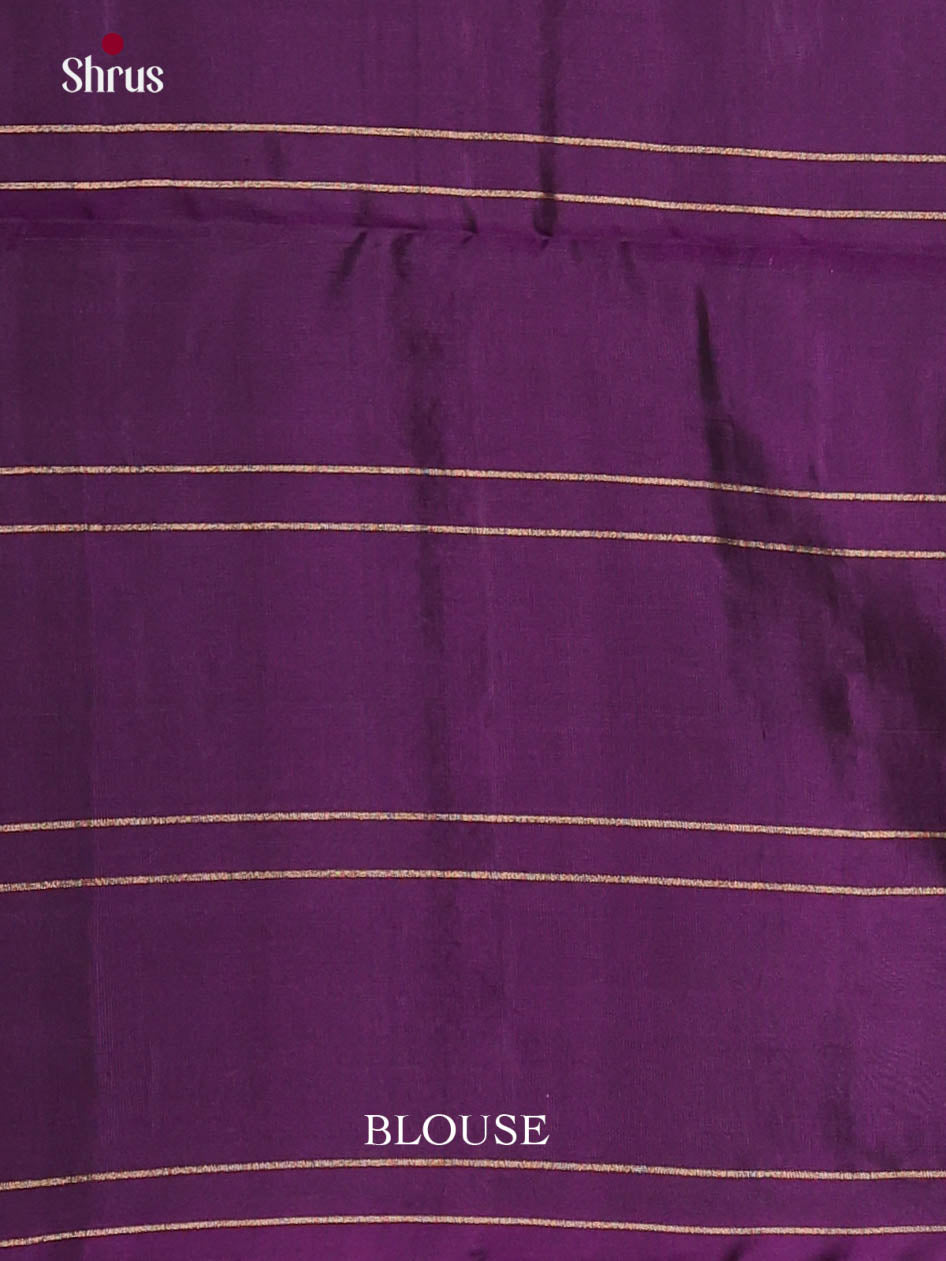 Exquisite Violet Soft Silk Saree with zari checks & floral buttas