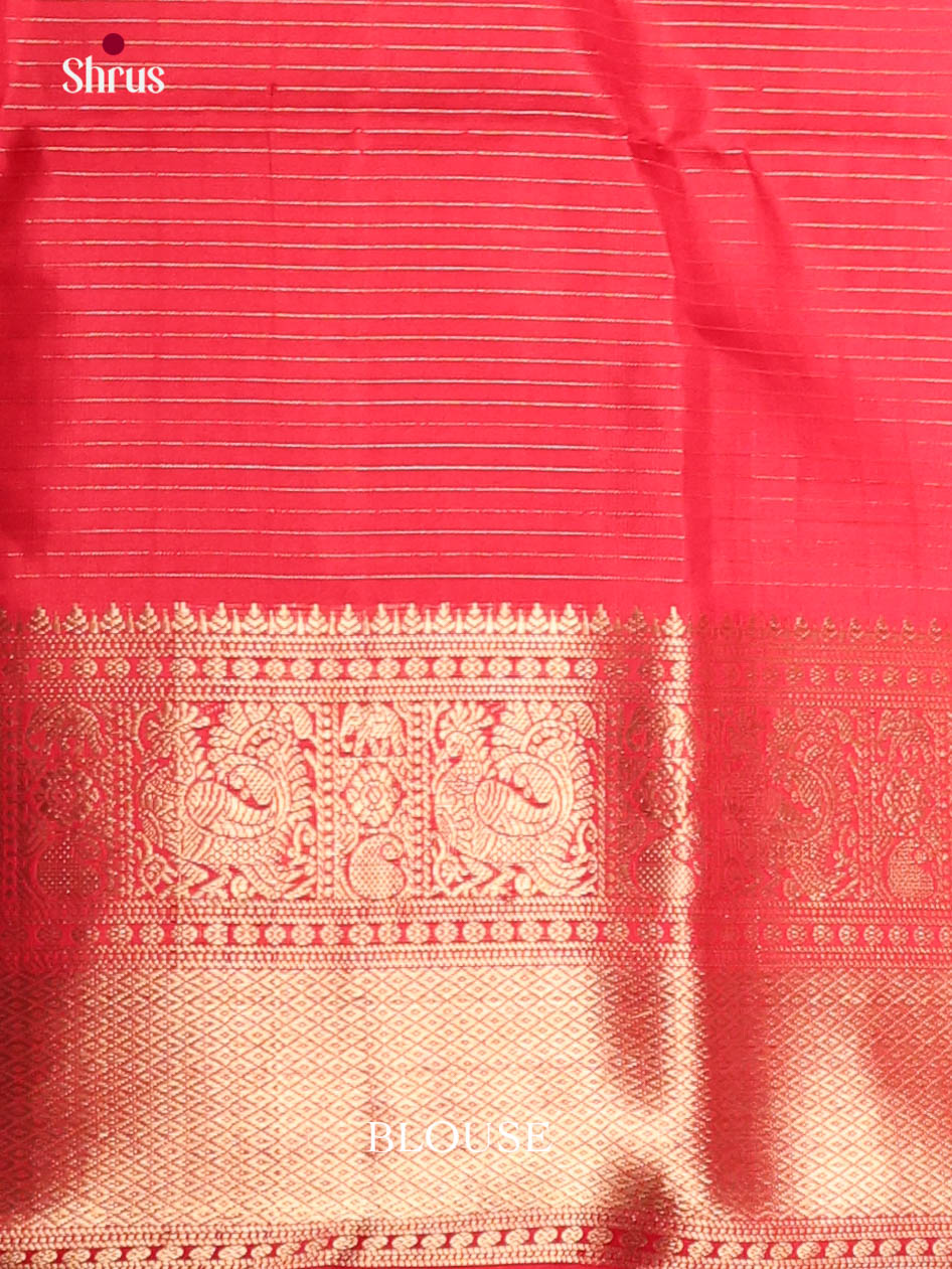 Luxurious Red Soft Silk Saree With Intricate Checks & Floral Buttas