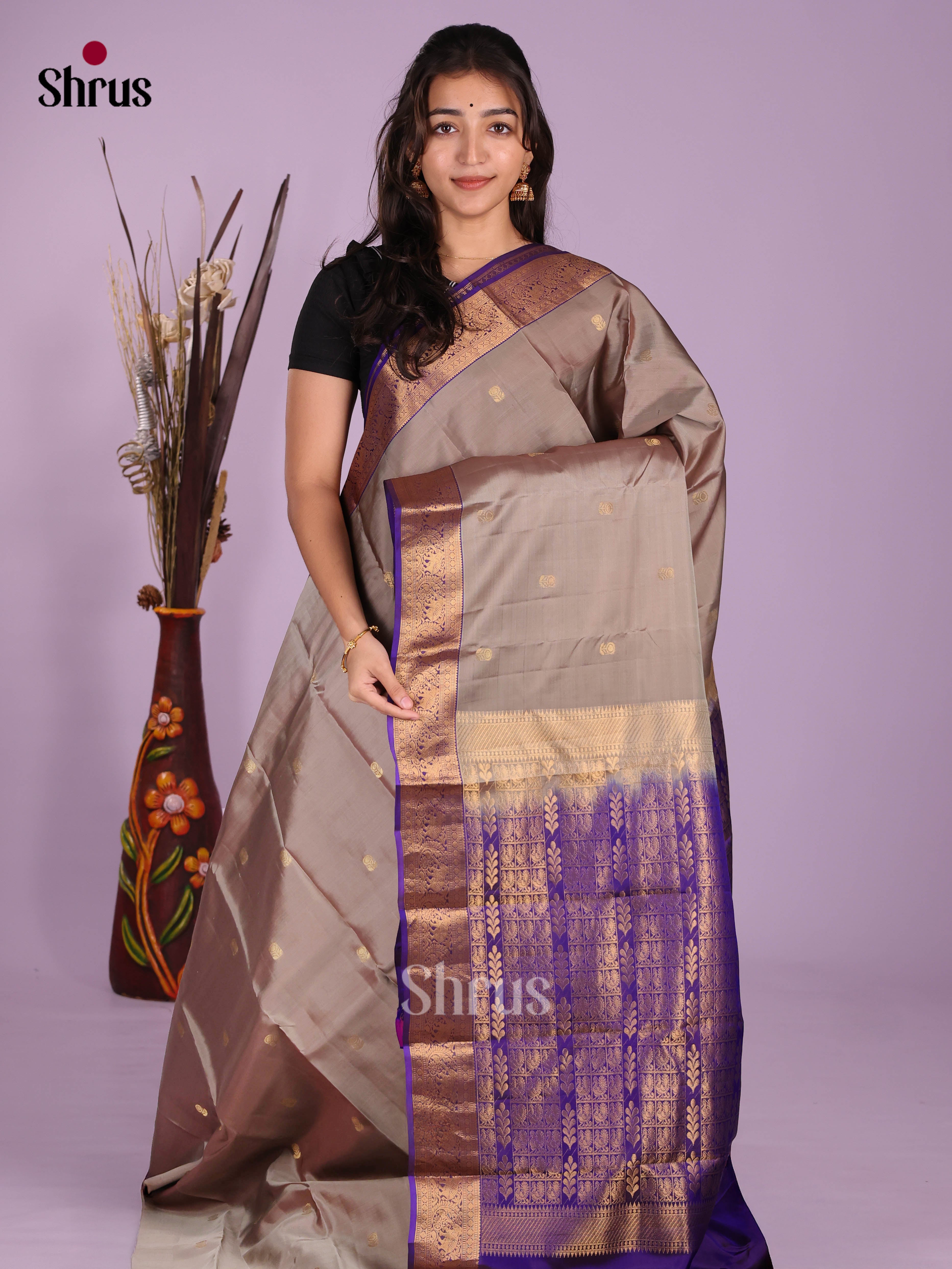 DKS11003 - Kanchipuram-halfpure Saree - Shop on Shrus.com