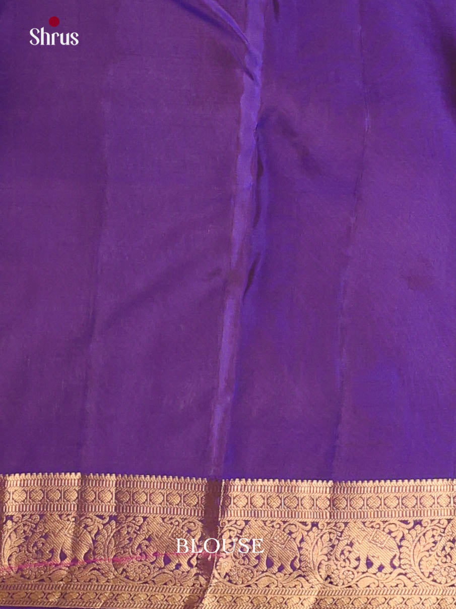 Brown & Blue- Kanchipuram-halfpure Saree