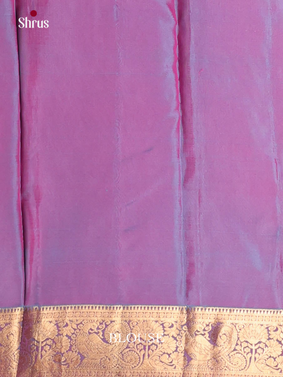 Pink & Blue - Kanchipuram-halfpure Saree - Shop on Shrus.com