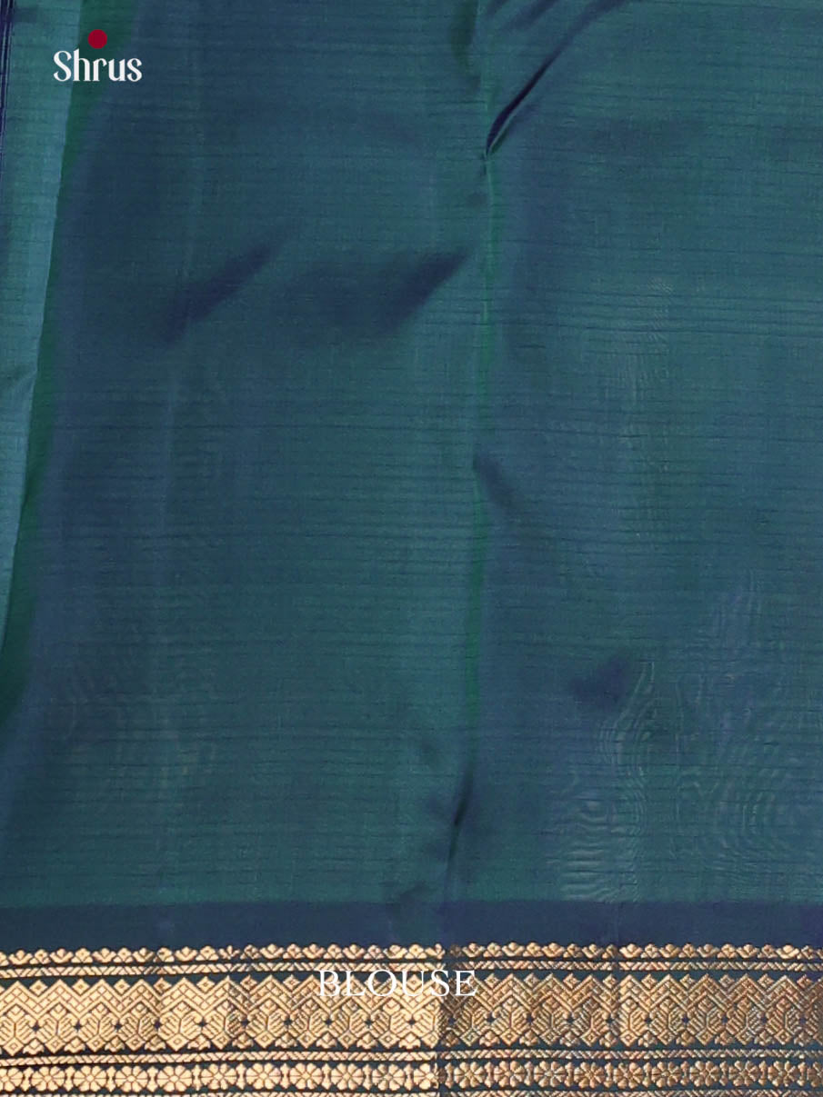 Green & Blue - Kanchipuram-halfpure Saree - Shop on Shrus.com