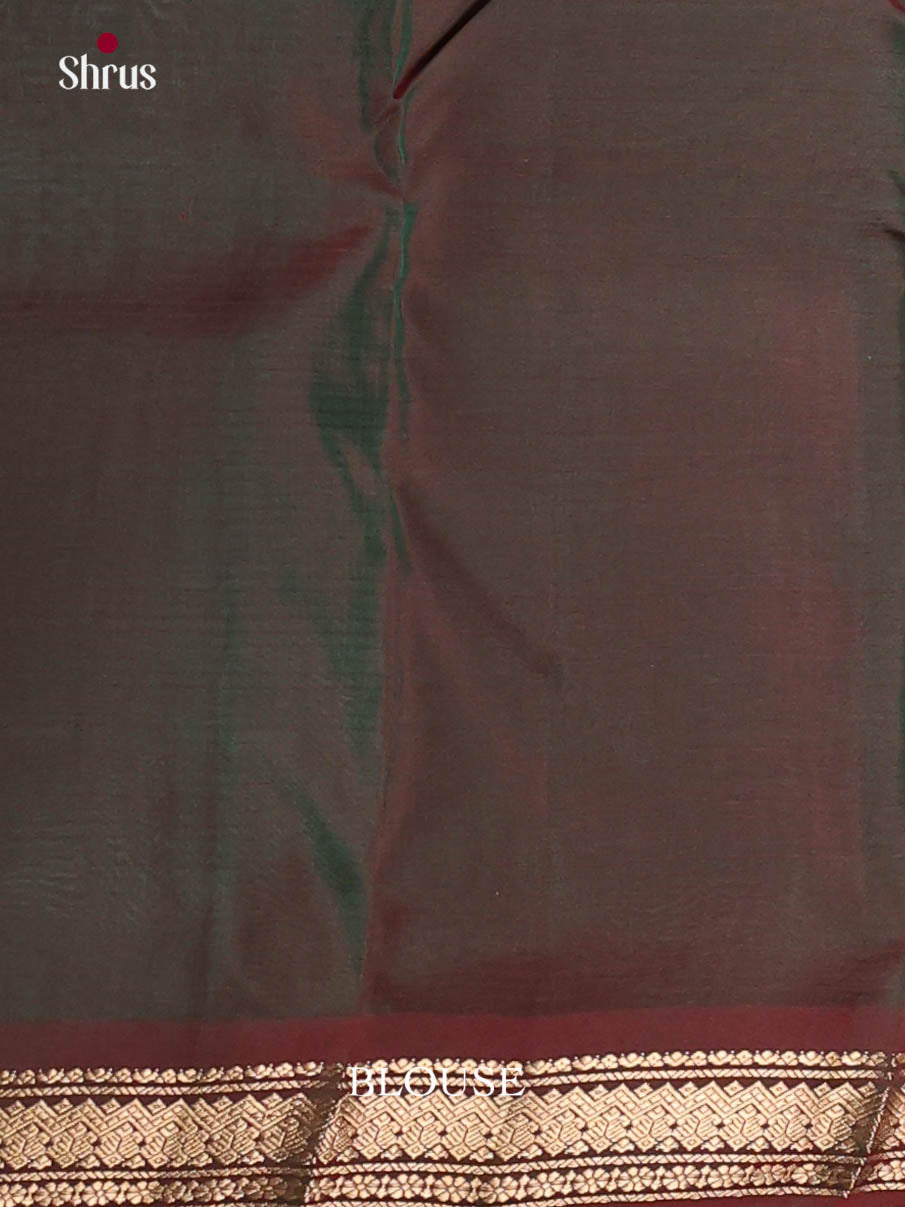 Green & Maroon - Kanchipuram-halfpure Saree - Shop on Shrus.com