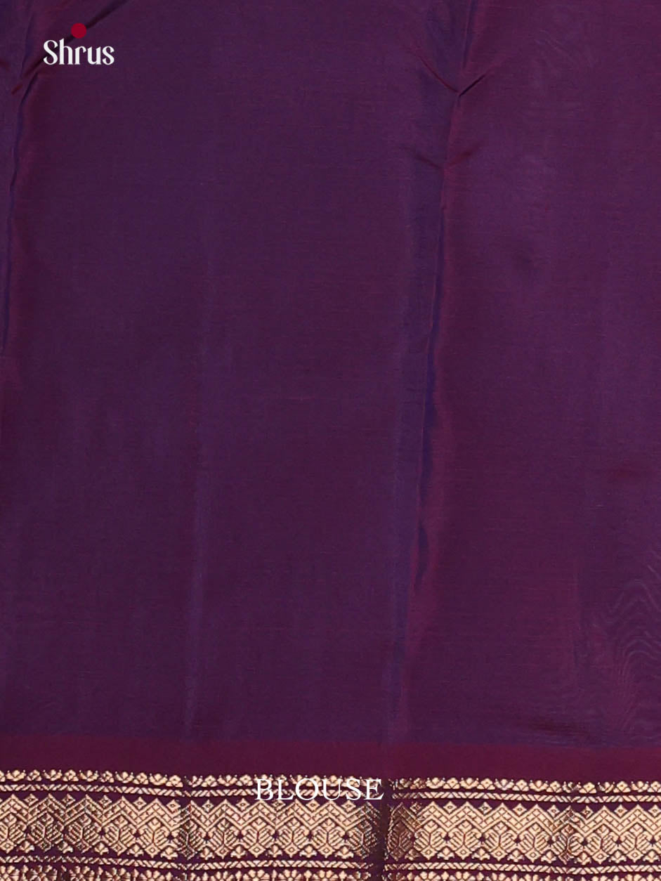Blue & Violet - Kanchipuram-halfpure Saree