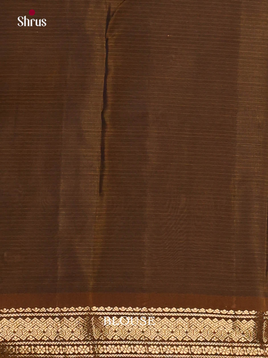 Green & Brown - Kanchipuram-halfpure Saree