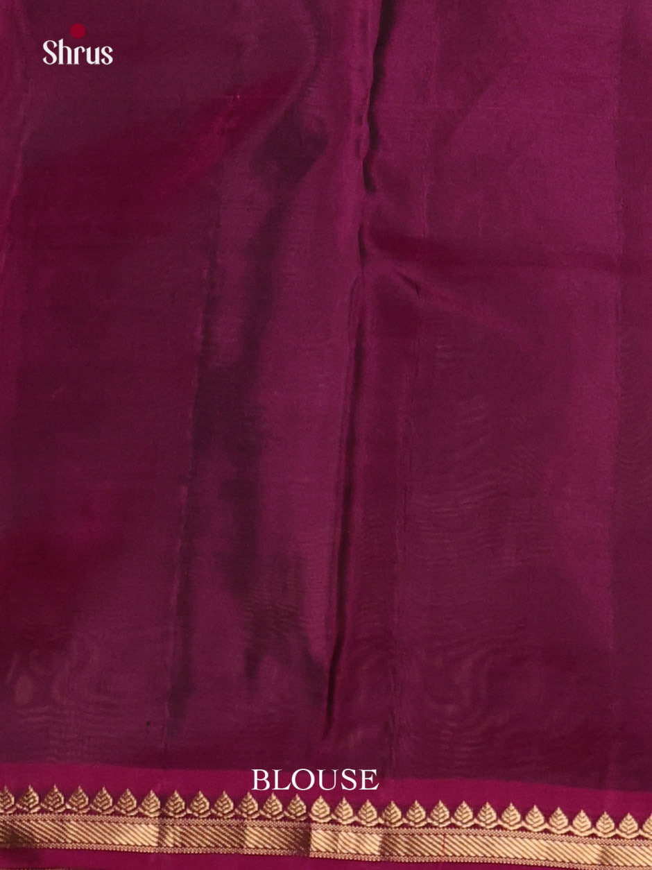 Grey & Purple - Kanchipuram-halfpure Saree - Shop on Shrus.com