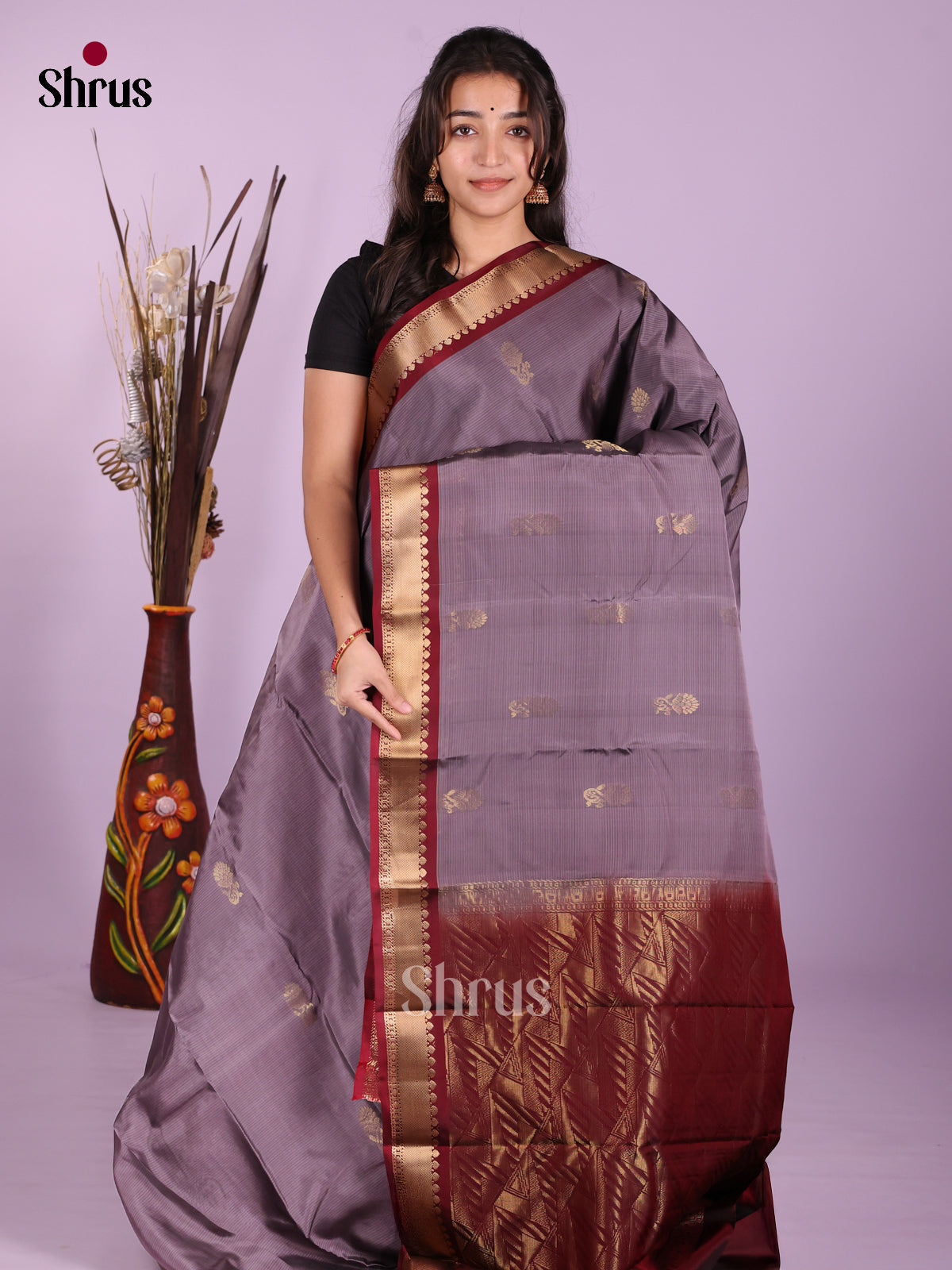 DKS11067 - Kanchipuram-halfpure Saree - Shop on Shrus.com