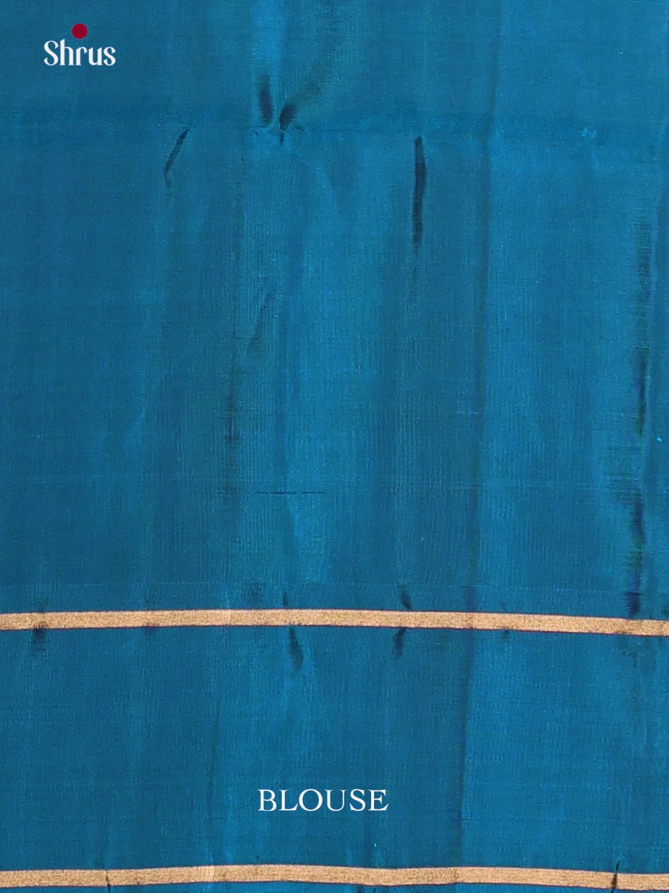 Maroon & Blue - Softsilk-halfpure Saree