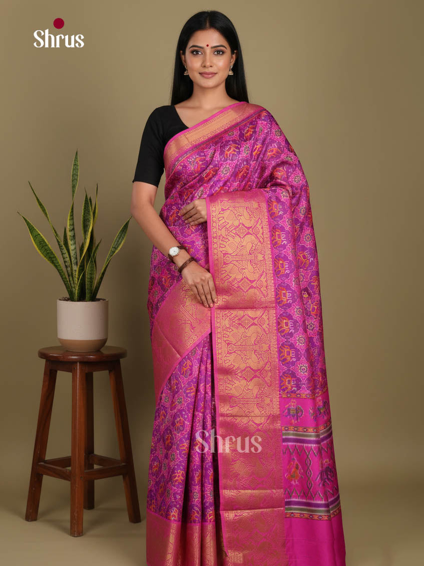 Purple & Pink - Semi Patola Saree