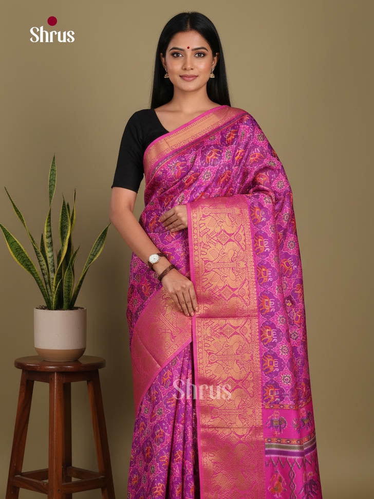 Purple & Pink - Semi Patola Saree