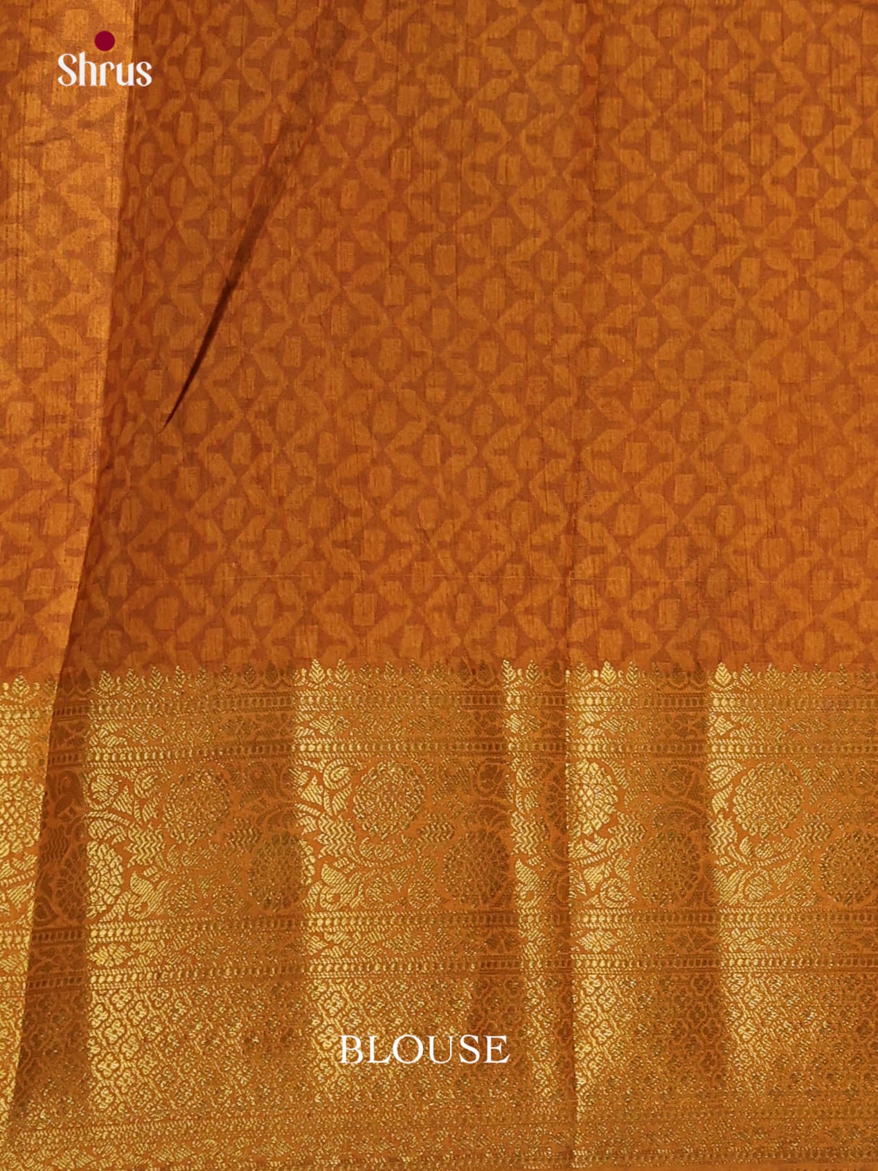 Brown & Mustard- Semi Patola Saree