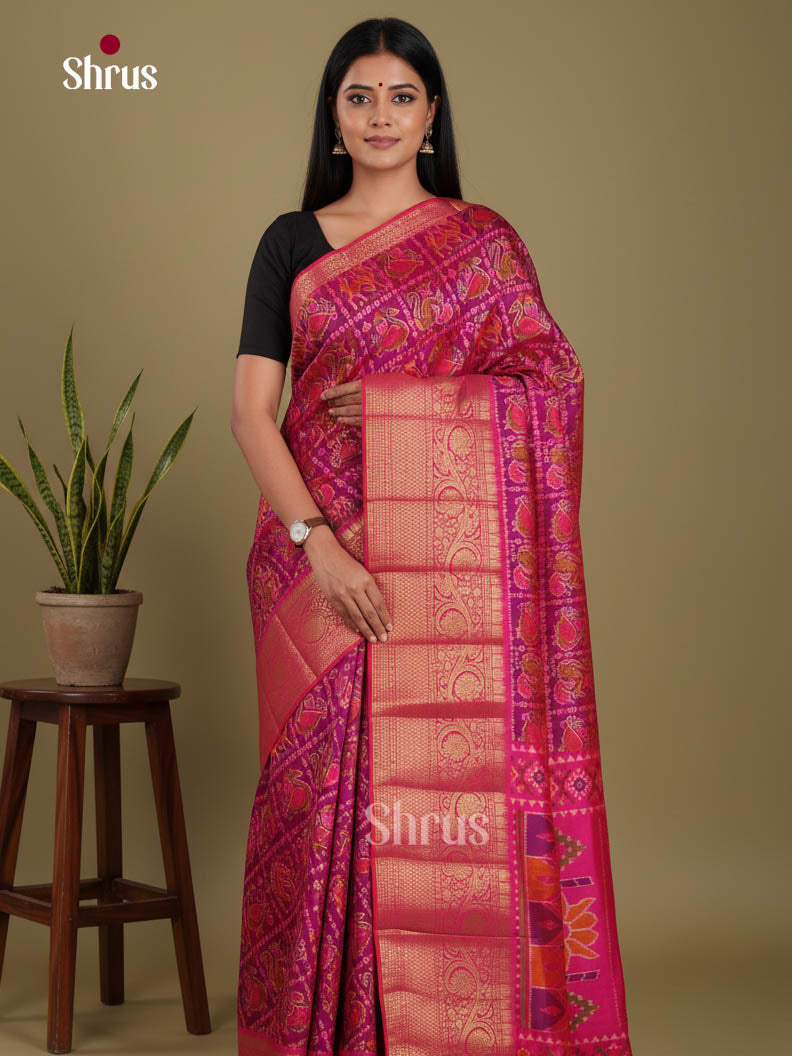 Purple & Pink - Semi Patola Saree