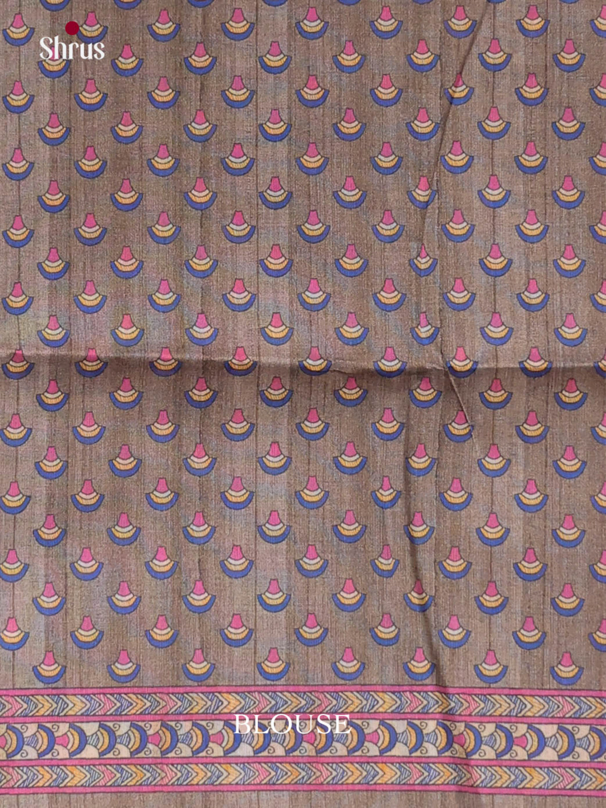 Grey & Cream - Printed Madhubani Saree