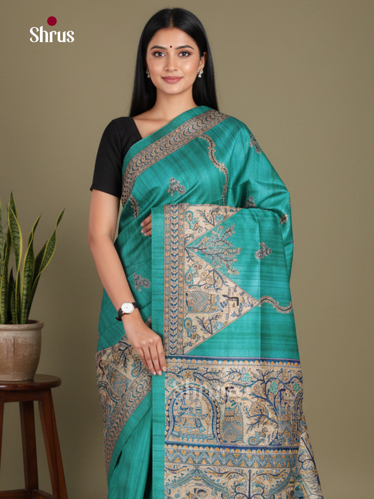 DKS12207 - Printed Madhubani Saree